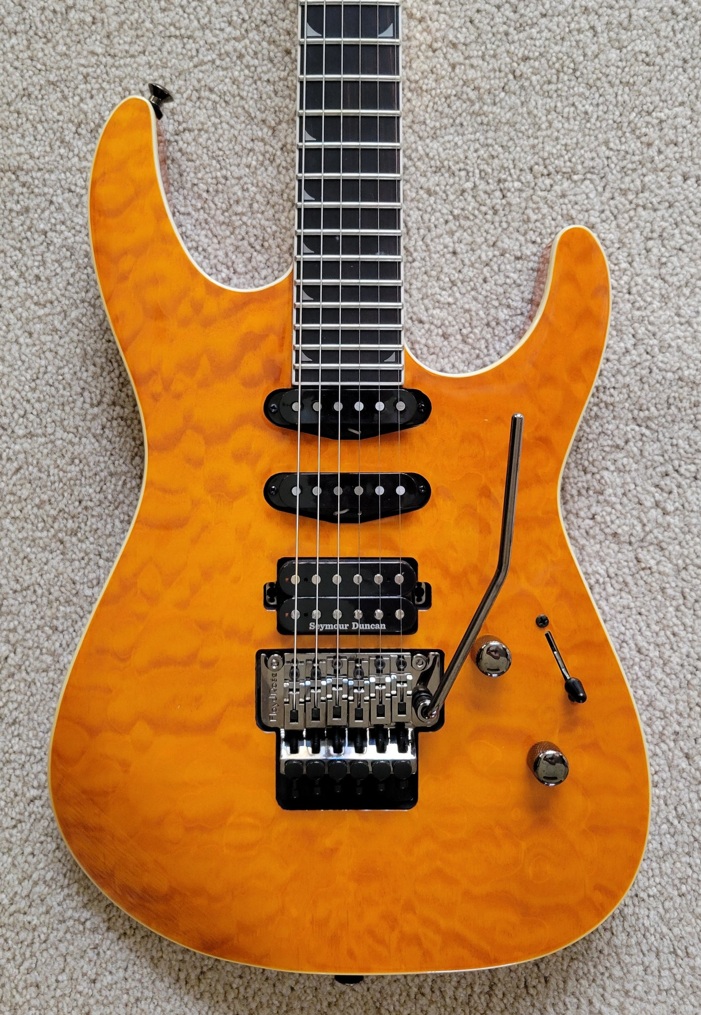Jackson Pro Series Soloist SL3Q MAH Electric Guitar, Dark Amber Quilt Maple