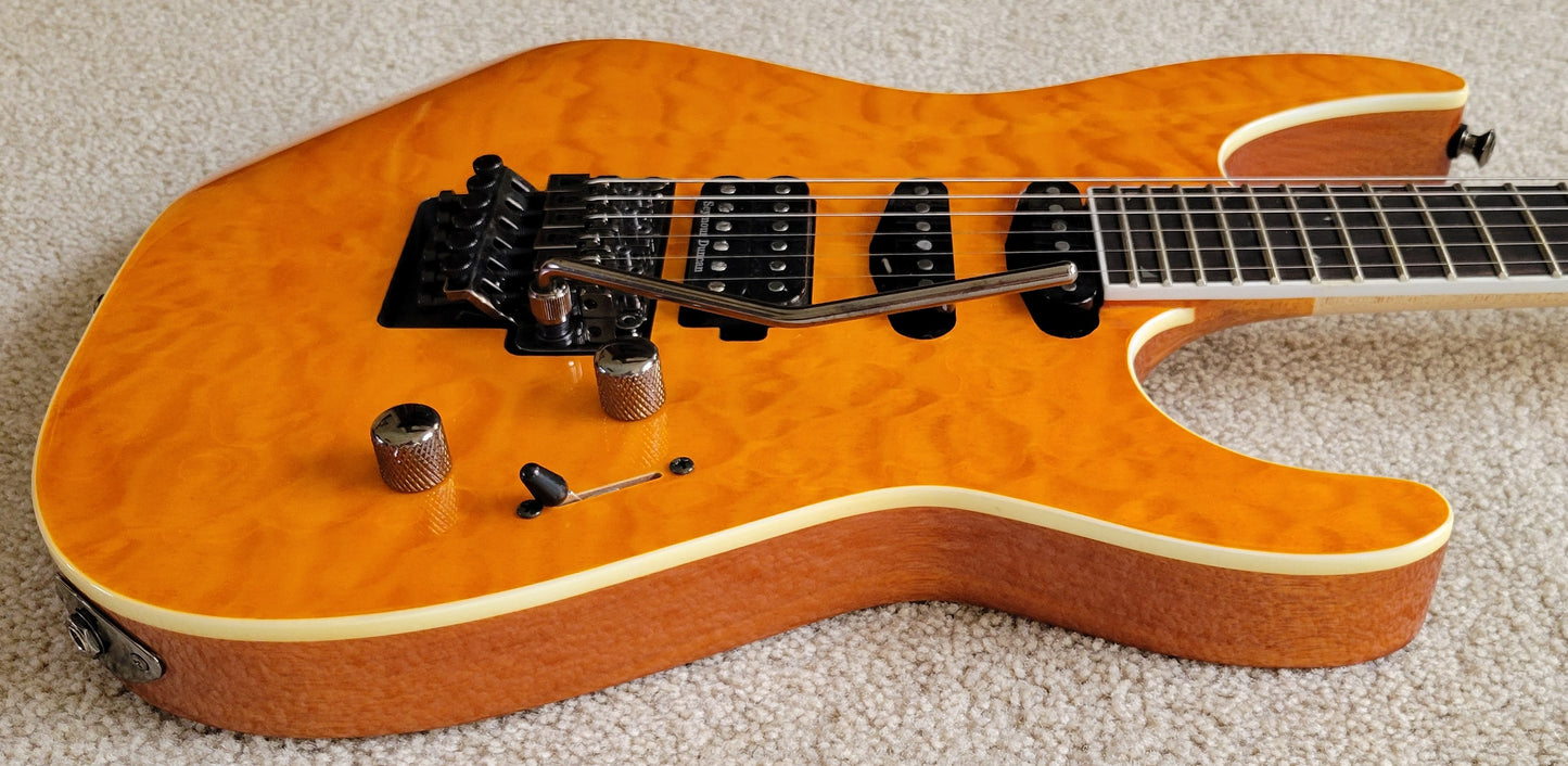 Jackson Pro Series Soloist SL3Q MAH Electric Guitar, Dark Amber Quilt Maple