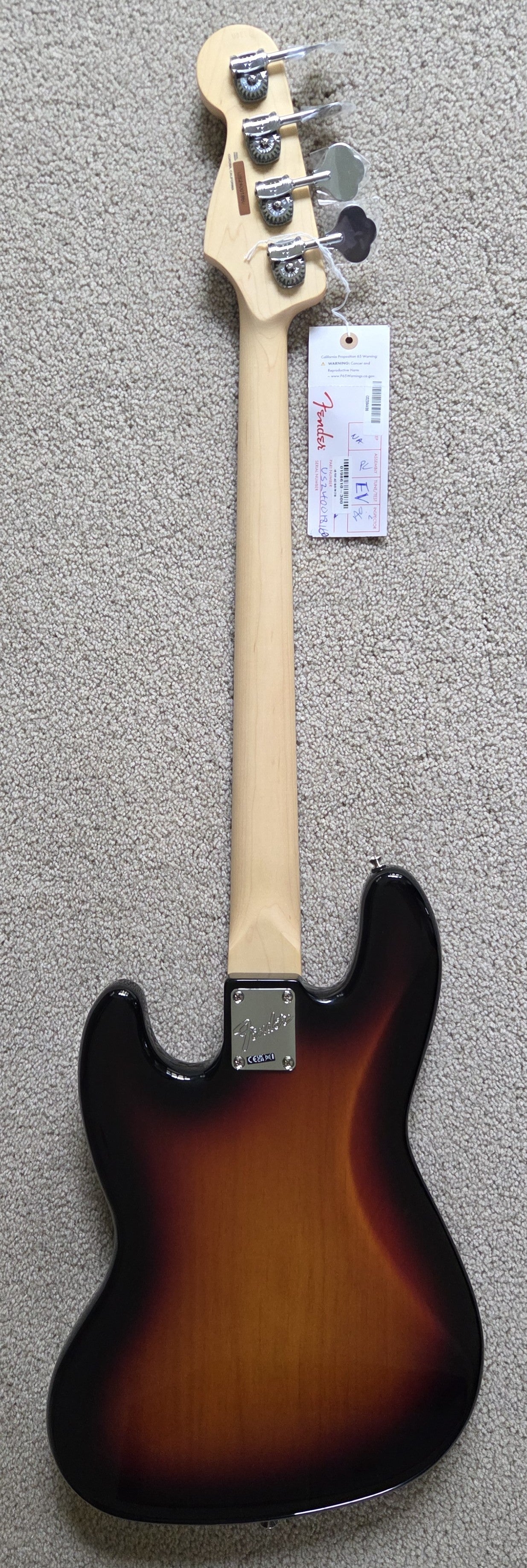 Fender American Performer Jazz Bass Guitar, 3-Color Sunburst, New Gig Bag