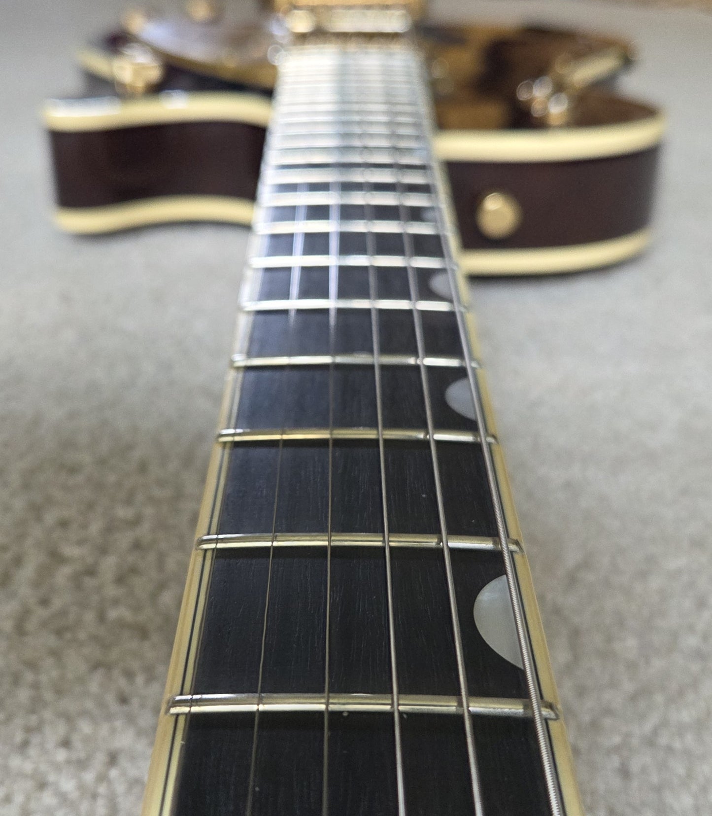 Gretsch G6134TGQM-59 Limited Edition Quilt Classic Penguin Electric Guitar, Forge Glow, Bigsby, Hard Shell Case