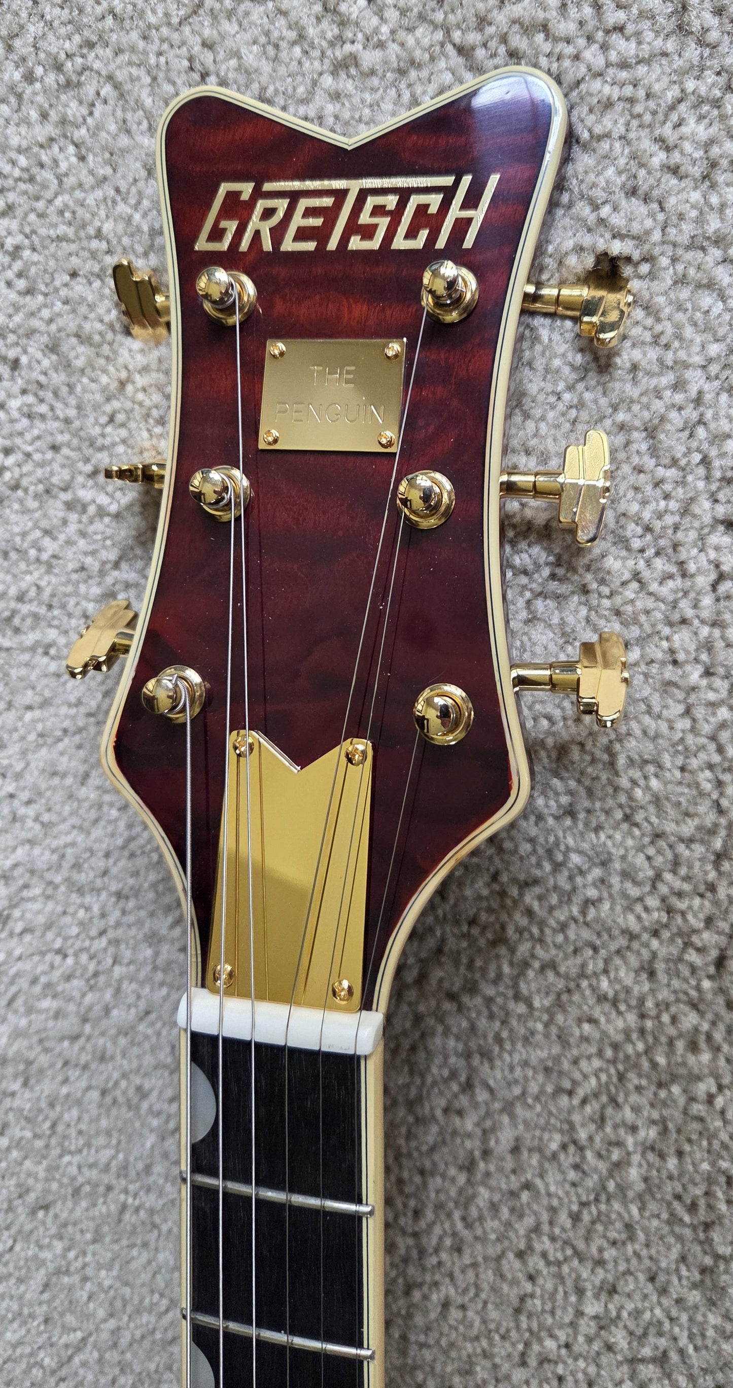 Gretsch G6134TGQM-59 Limited Edition Quilt Classic Penguin Electric Guitar, Forge Glow, Bigsby, Hard Shell Case