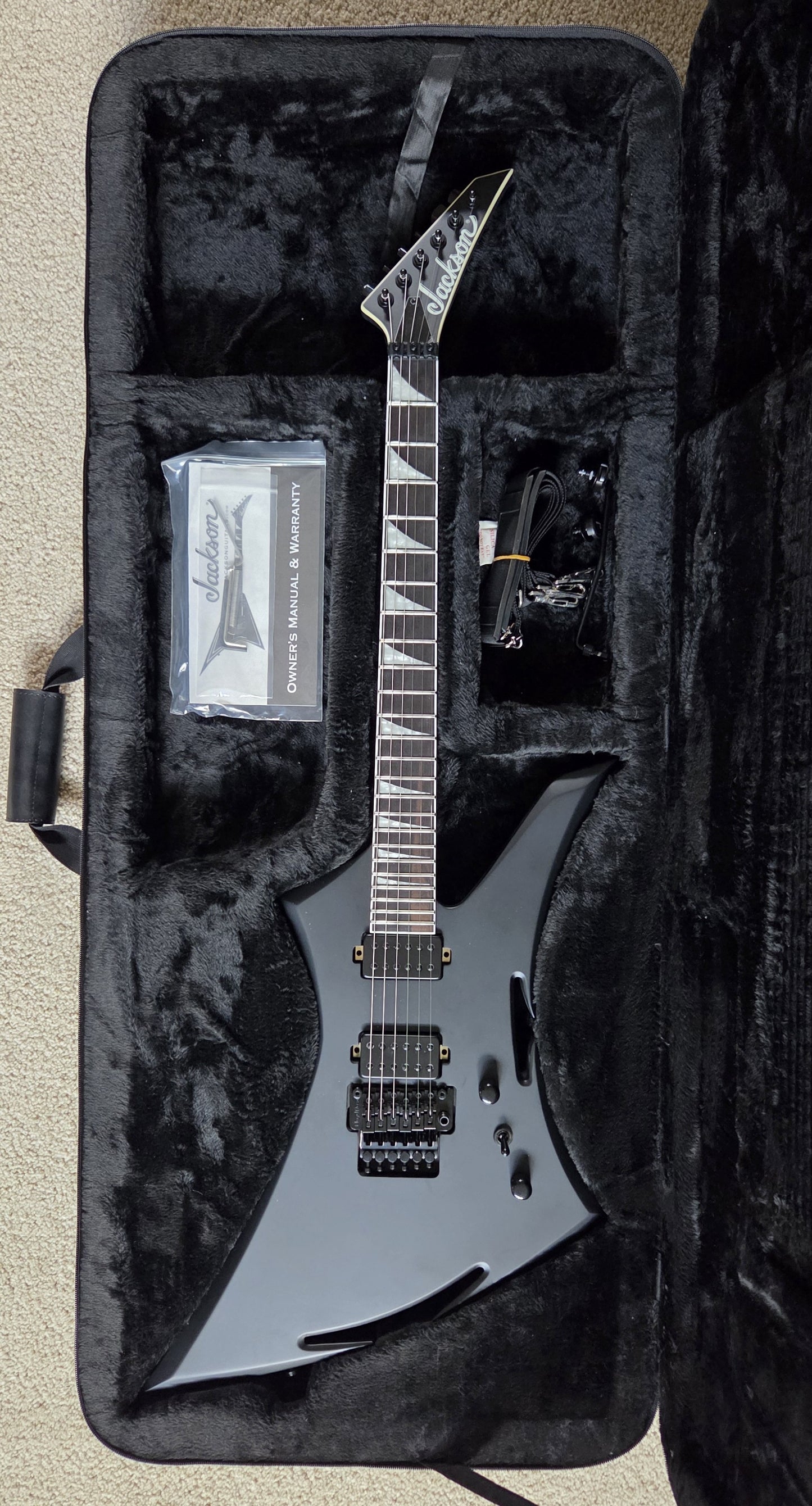 Jackson Concept Series Limited Edition King Kelly KE Electric Guitar, Satin Black, Foam Core Case