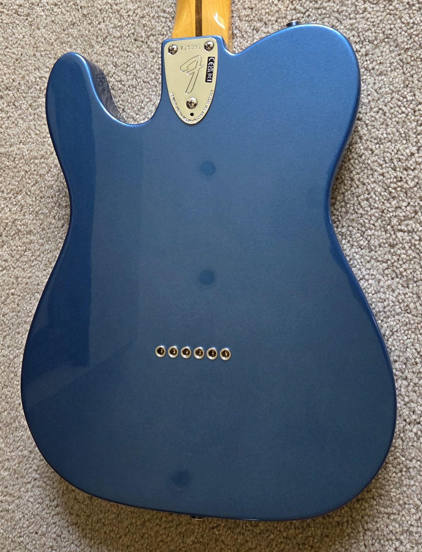 Fender American Vintage II 1972 Telecaster Thinline Electric Guitar, Lake Placid Blue, Hard Shell Case