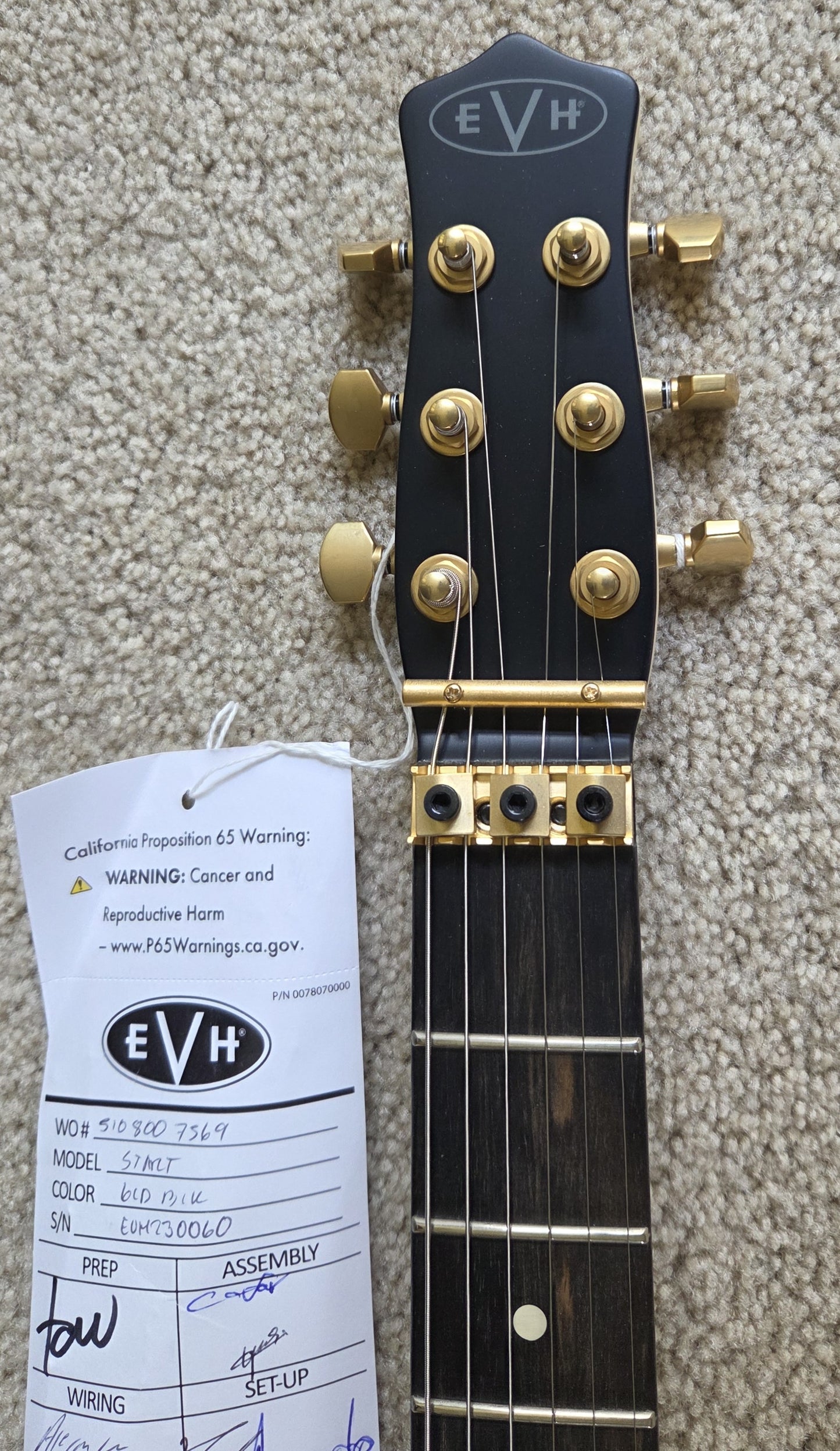 EVH Limited Edition Star Electric Guitar, Stealth Black with Satin Gold, EVH Gig Bag