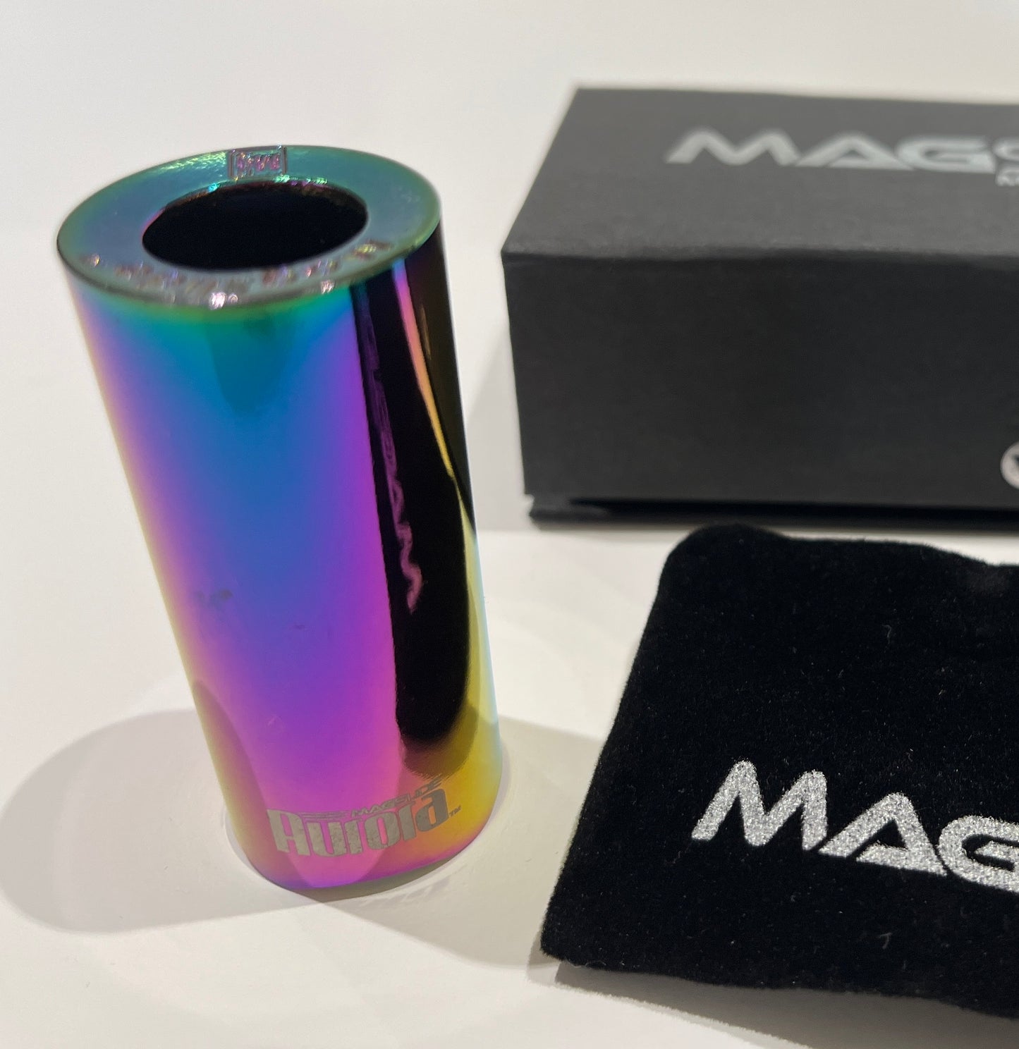 MagSlide Magnesium Guitar Slide, MA-1 "Aurora" Multicolor Pinky Size