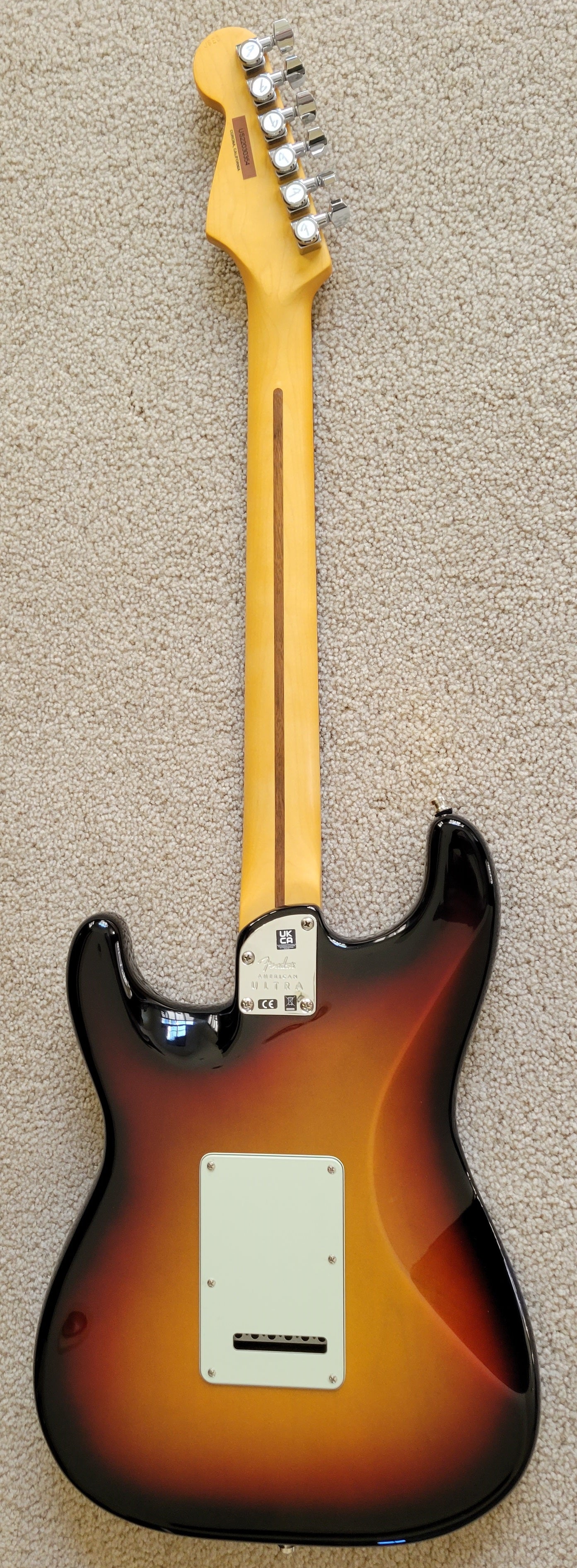 Fender American Ultra Stratocaster Electric Guitar, Ultraburst, Elite Molded Hard Shell Case