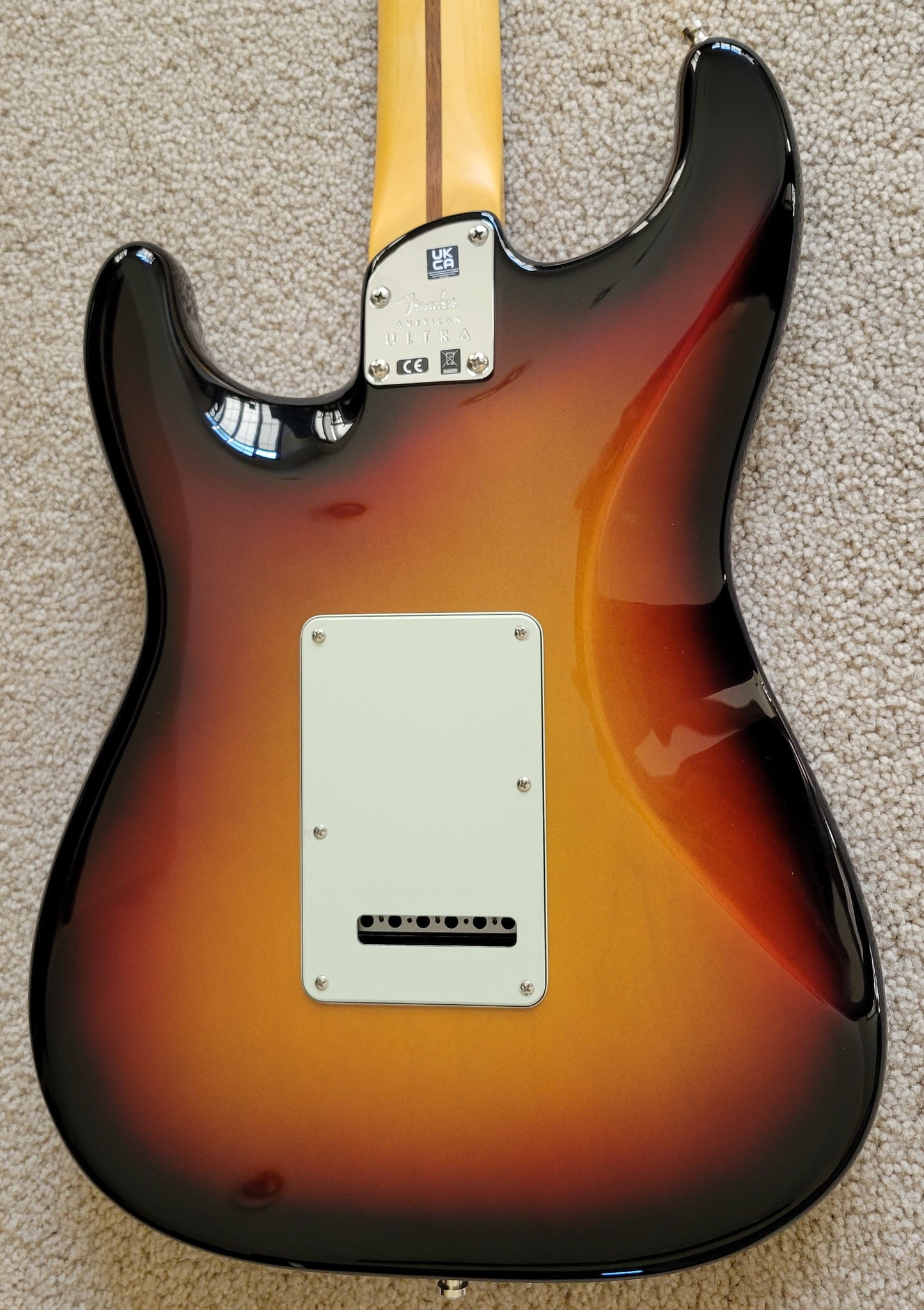 Fender American Ultra Stratocaster Electric Guitar, Ultraburst, Elite Molded Hard Shell Case