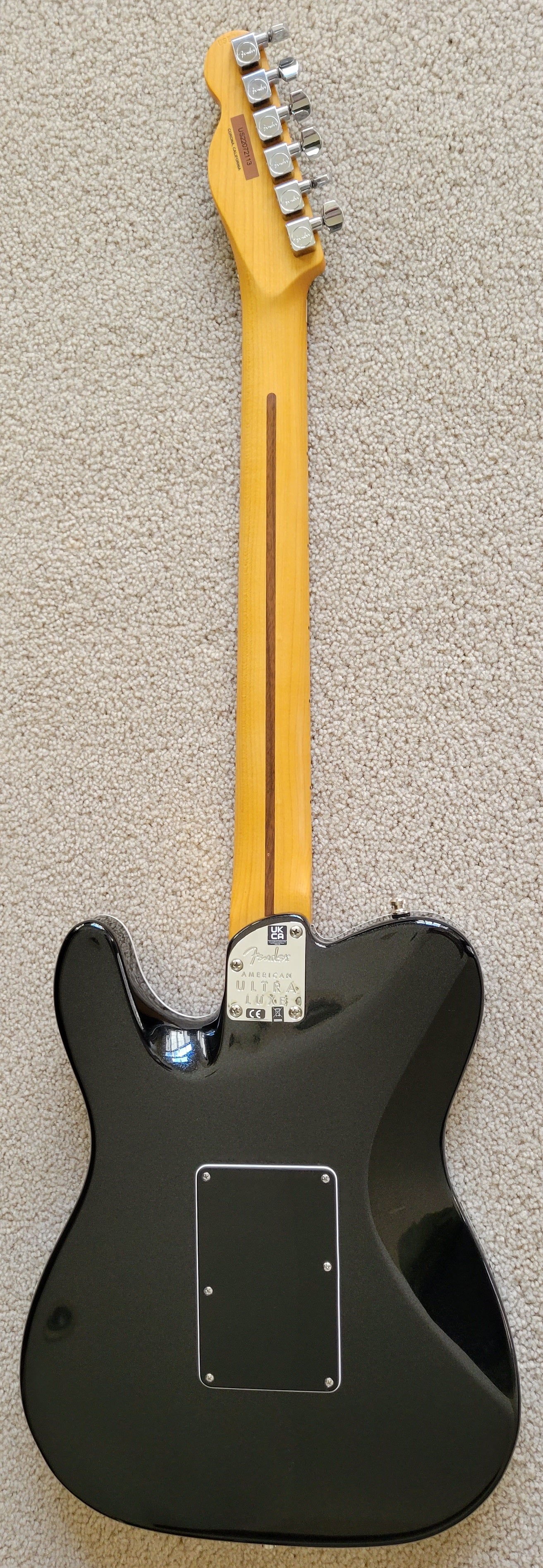 Fender American Ultra Luxe Telecaster Floyd Rose HH Electric Guitar, Deluxe Molded Hard Shell Case