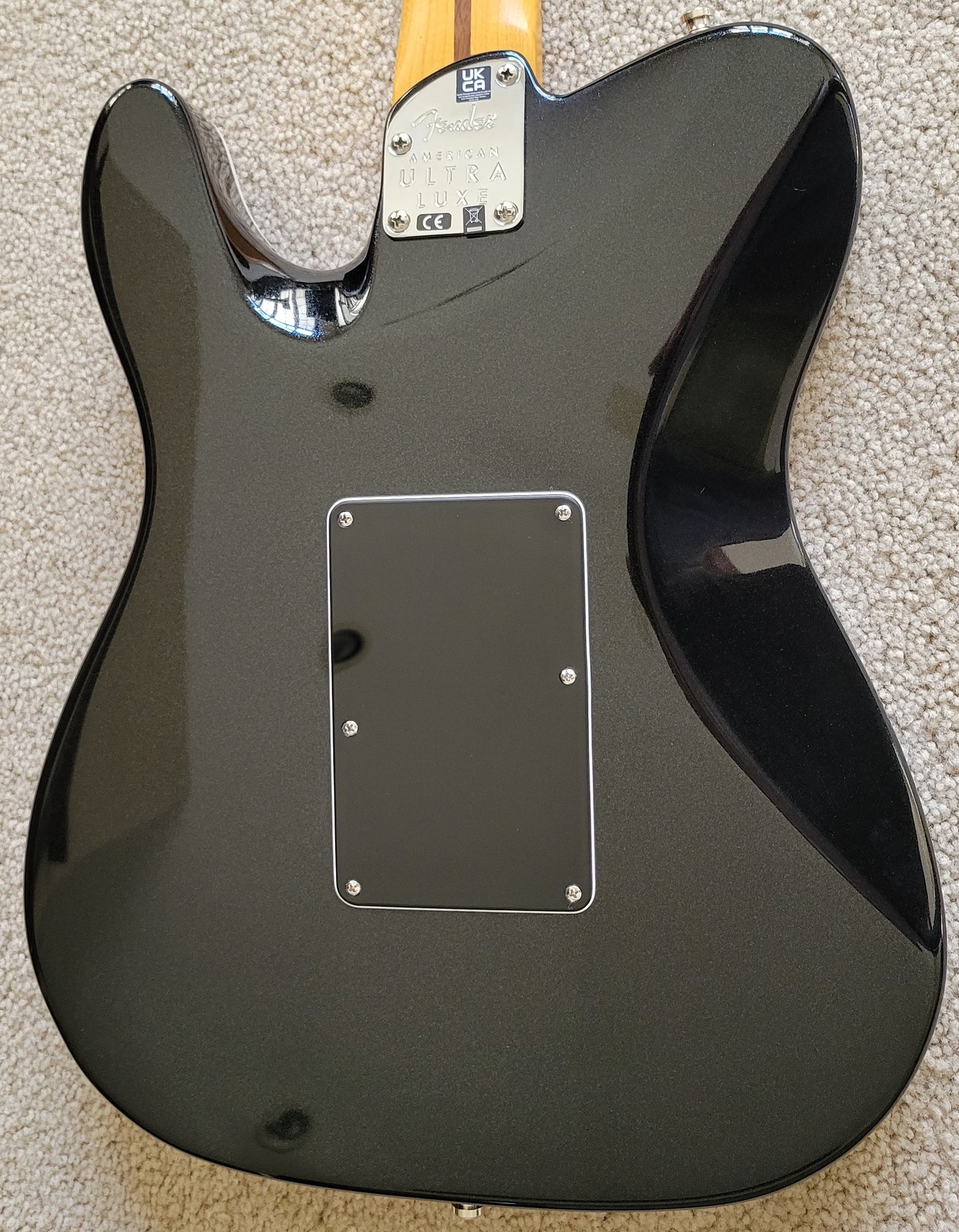 Fender American Ultra Luxe Telecaster Floyd Rose HH Electric Guitar, Deluxe Molded Hard Shell Case