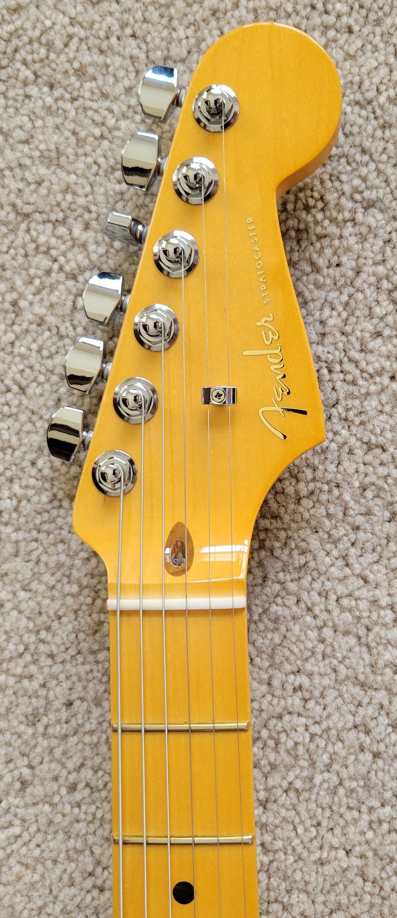 Fender American Ultra Stratocaster Electric Guitar, Cobra Blue, Elite Molded Case