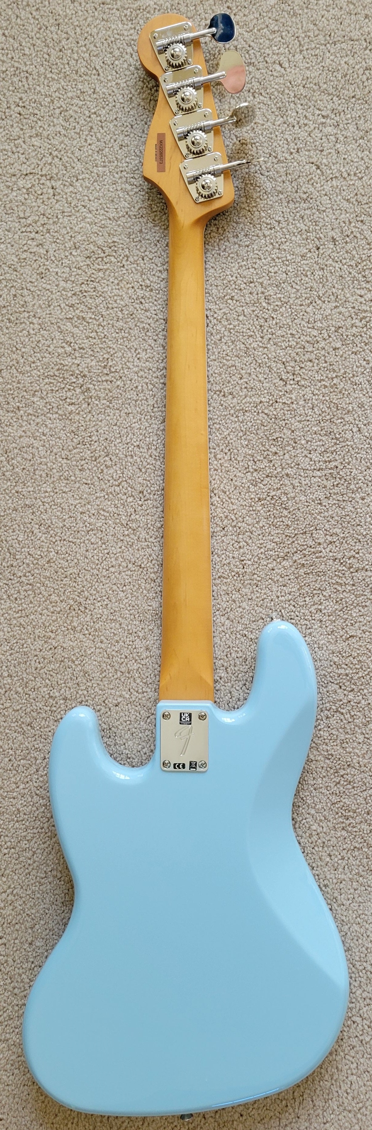 Fender Gold Foil Jazz Bass Electric Guitar, Sonic Blue, New Gig Bag