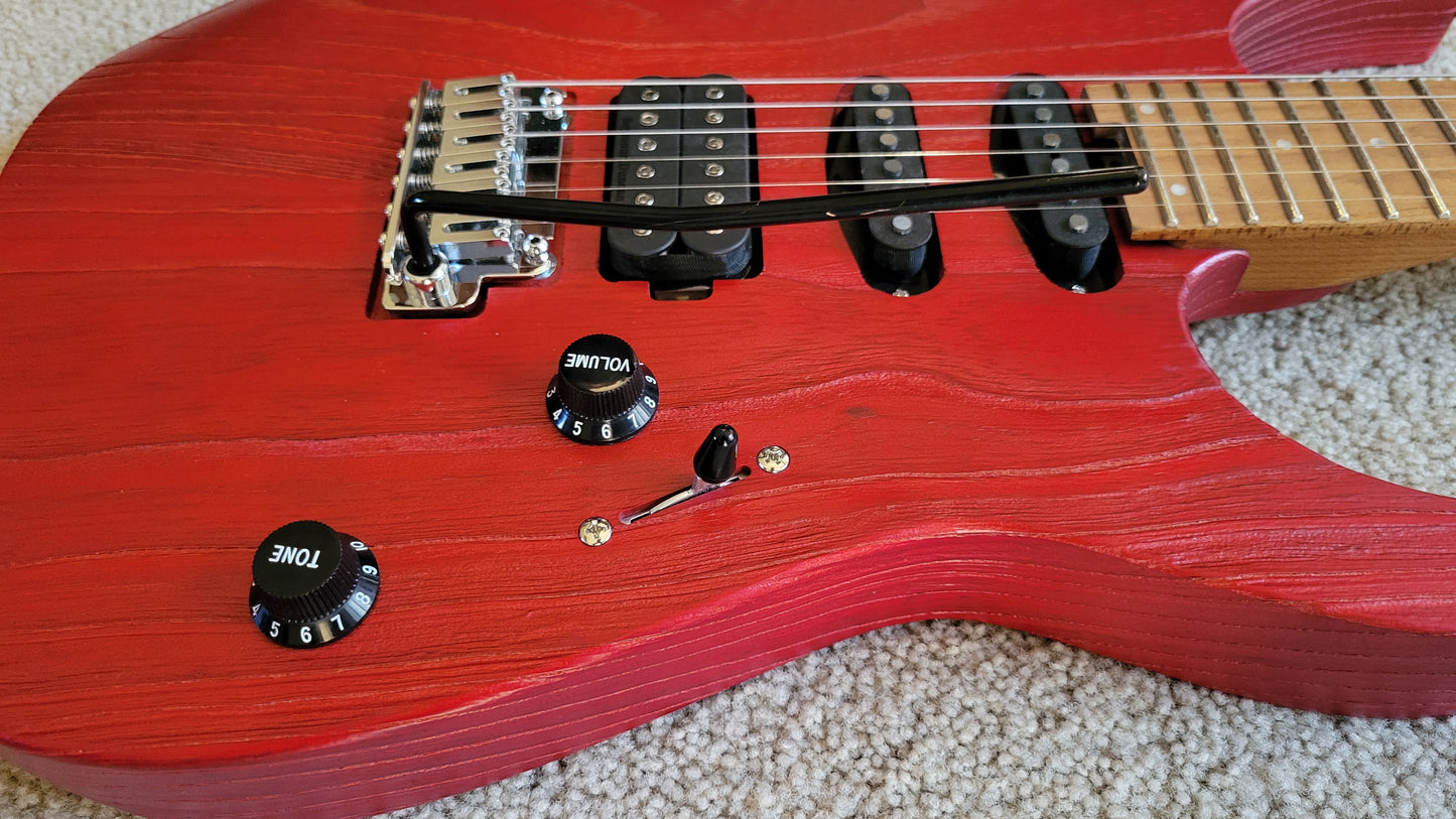 Charvel Pro-Mod DK24 HSS 2PT CM Red Ash Electric Guitar, New Molded Hard Shell Case