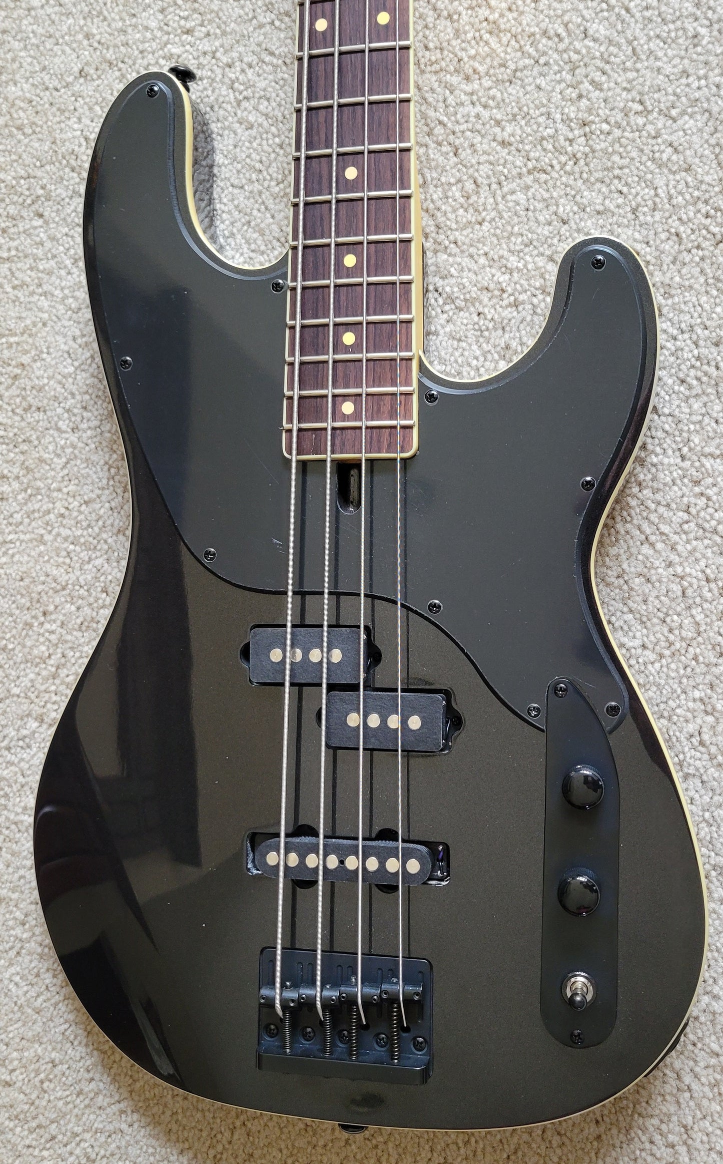 Schecter Michael Anthony Signature Bass Electric Guitar, Carbon Grey Finish, New Hard Shell Case
