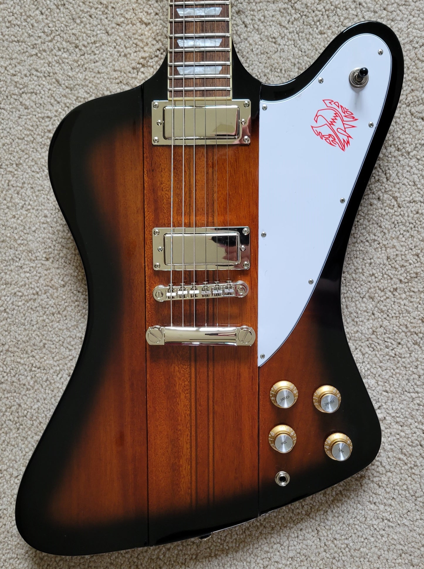 Epiphone Firebird Electric Guitar, Vintage Sunburst Finish, New Gig Bag
