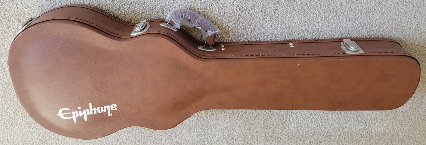 Epiphone Les Paul Custom Koa Electric Guitar, Natural Finish, Epiphone Hard Shell Case