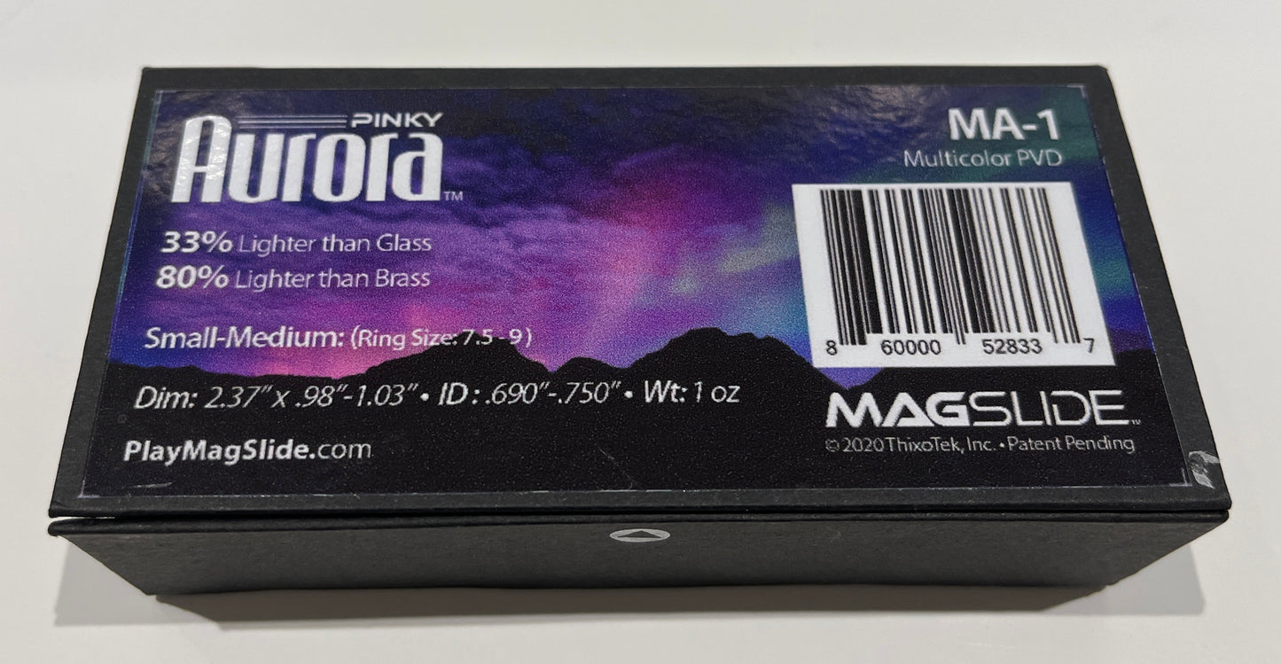 MagSlide Magnesium Guitar Slide, MA-1 "Aurora" Multicolor Pinky Size