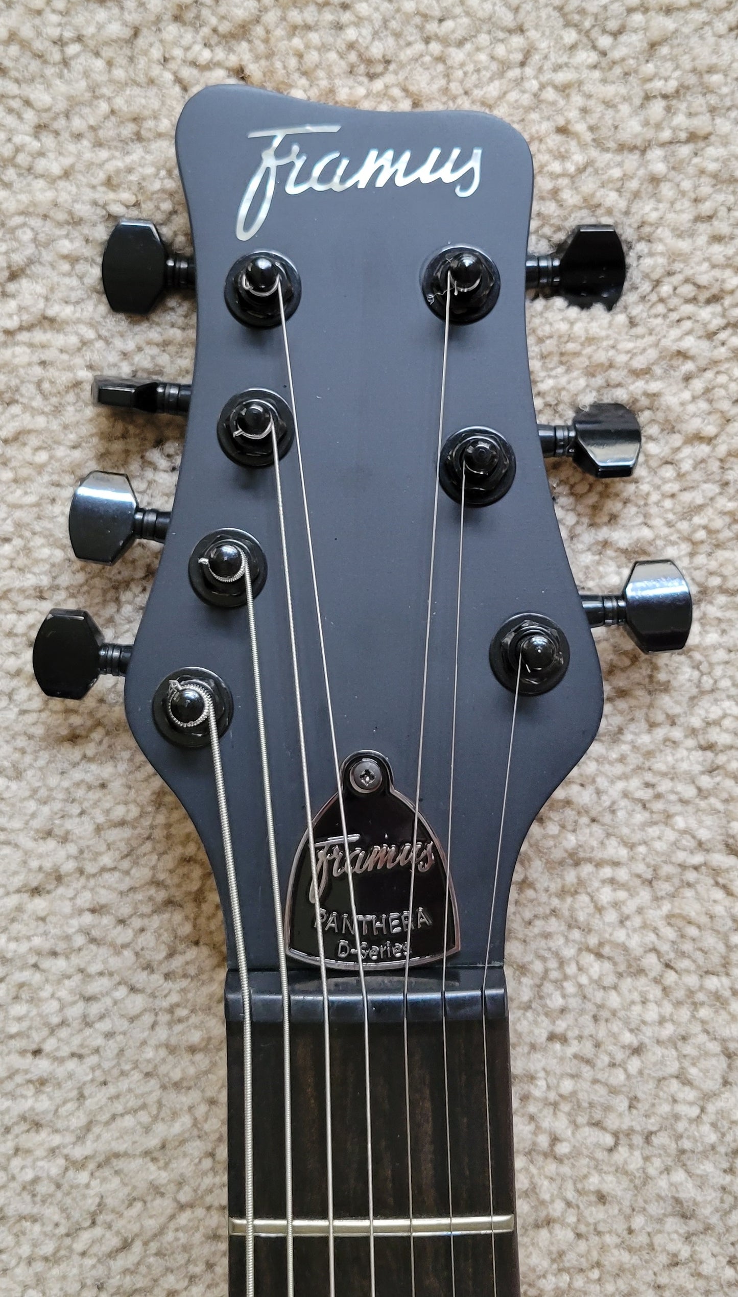 Framus D-Series Panthera Pro 7-String Electric Guitar, Nirvana Black Transparent High Polish, Gigbag