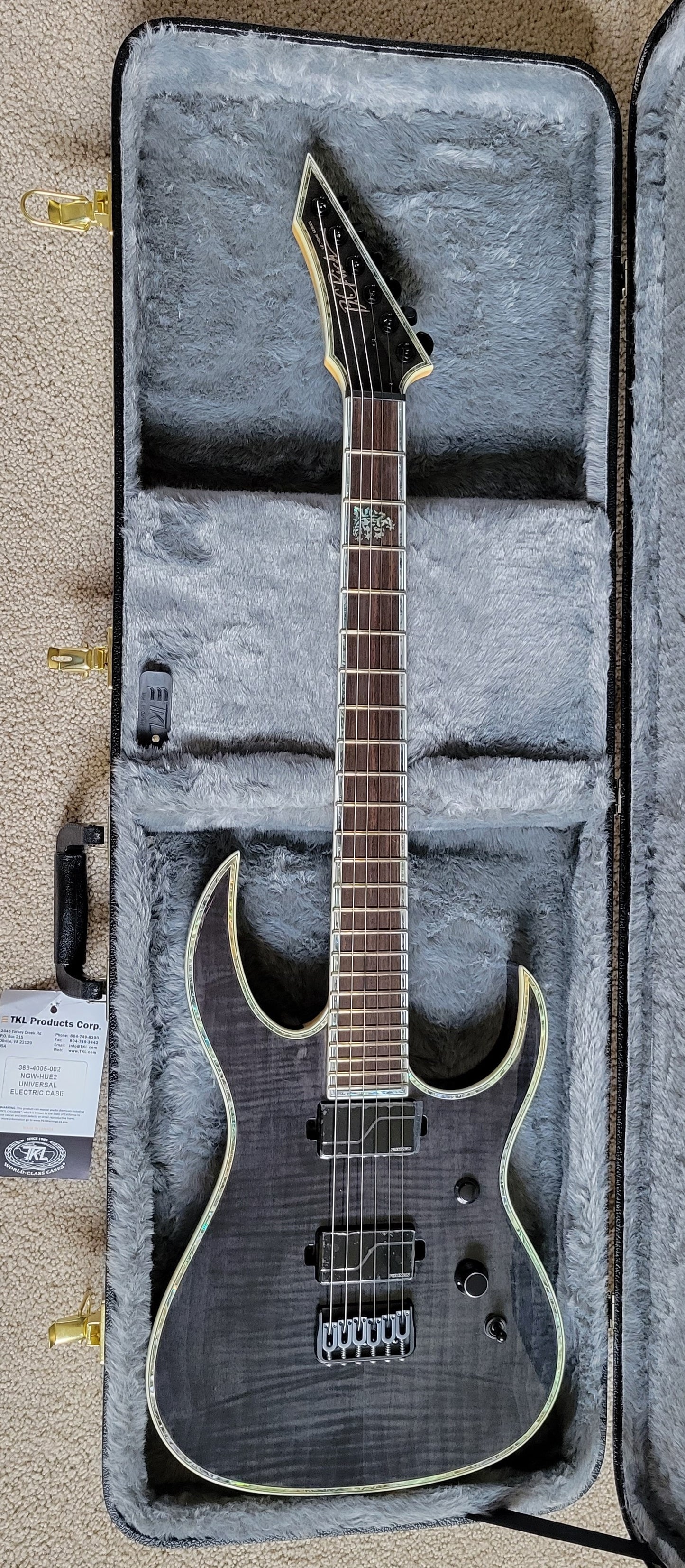 B.C. Rich Shredzilla Extreme Exotic Electric Guitar, Trans Black, New Hard Shell Case