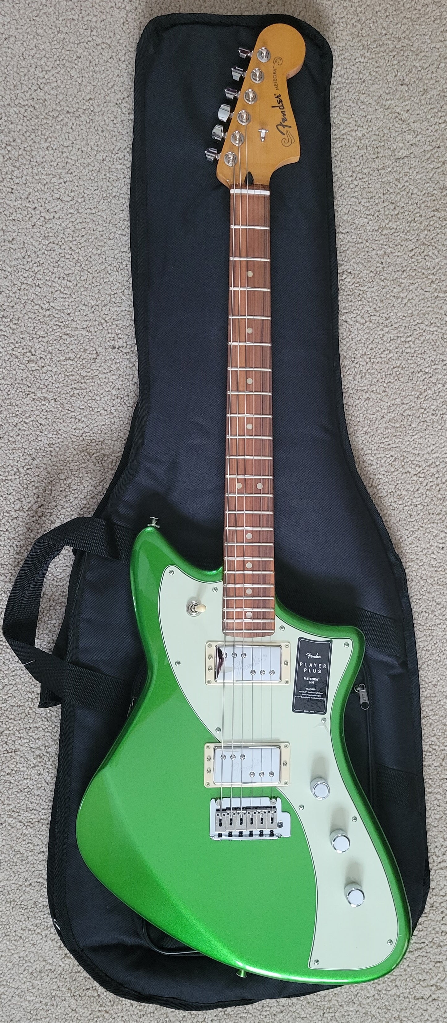 Fender Player Plus Meteora HH Electric Guitar, Cosmic Jade, New Gig Bag