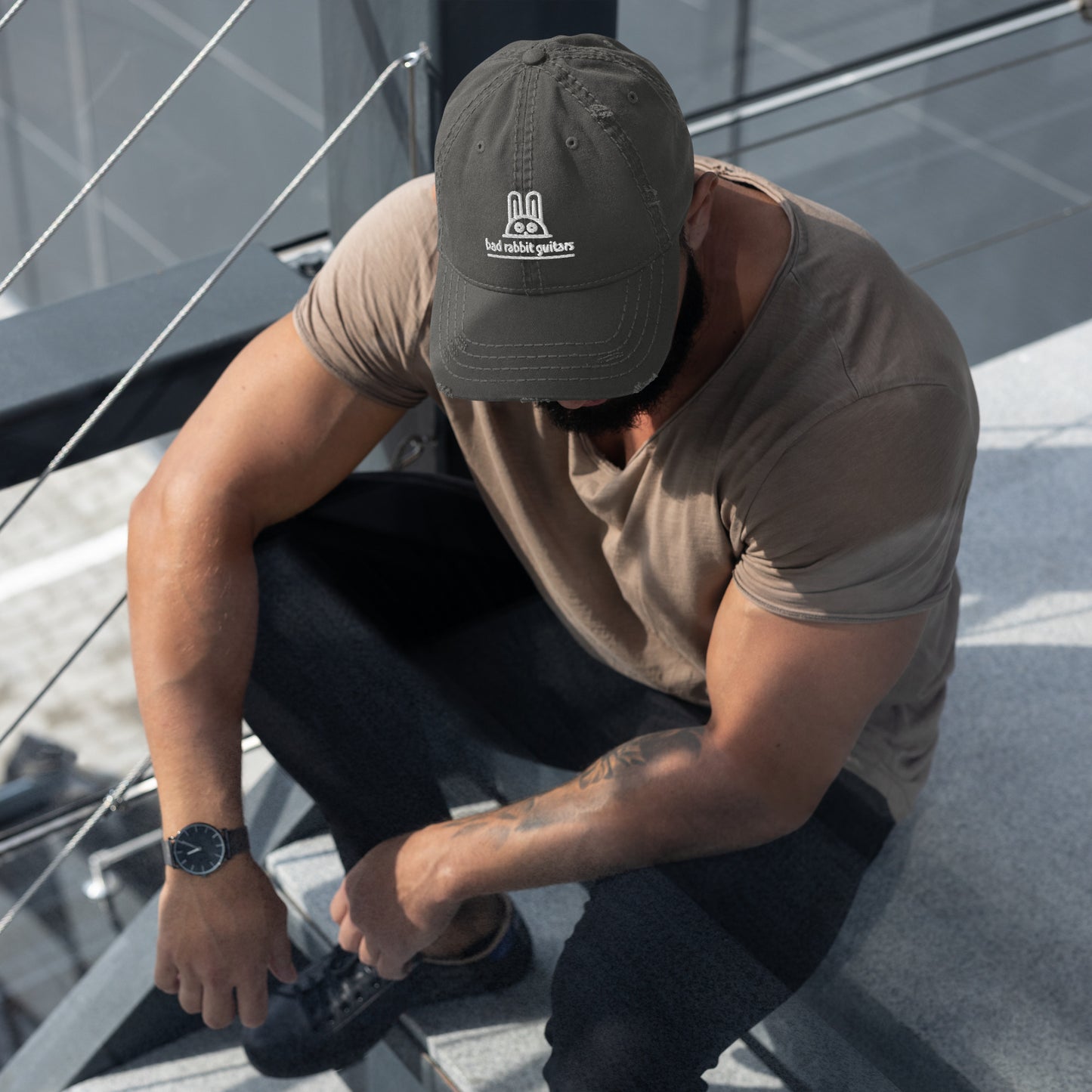 Distressed Bunny Hat (Charcoal Grey or Black)