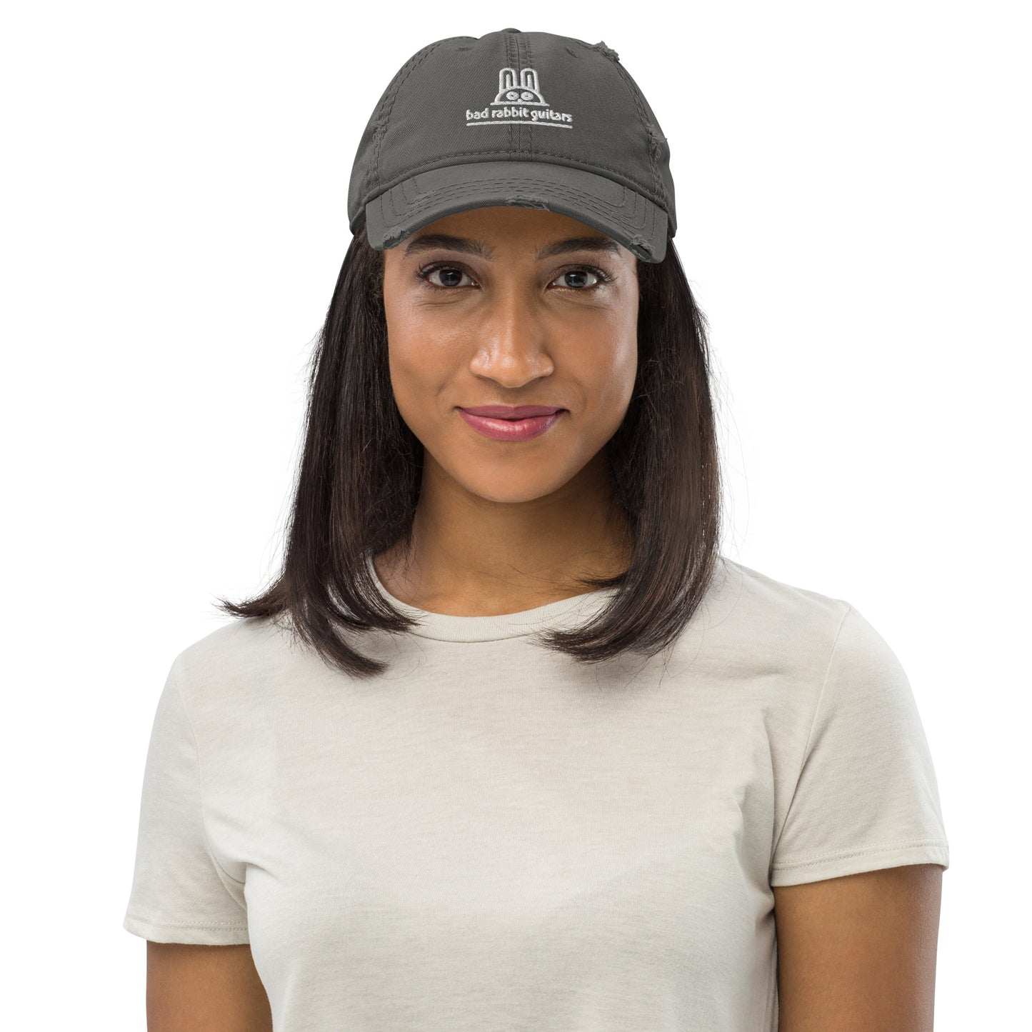 Distressed Bunny Hat (Charcoal Grey or Black)