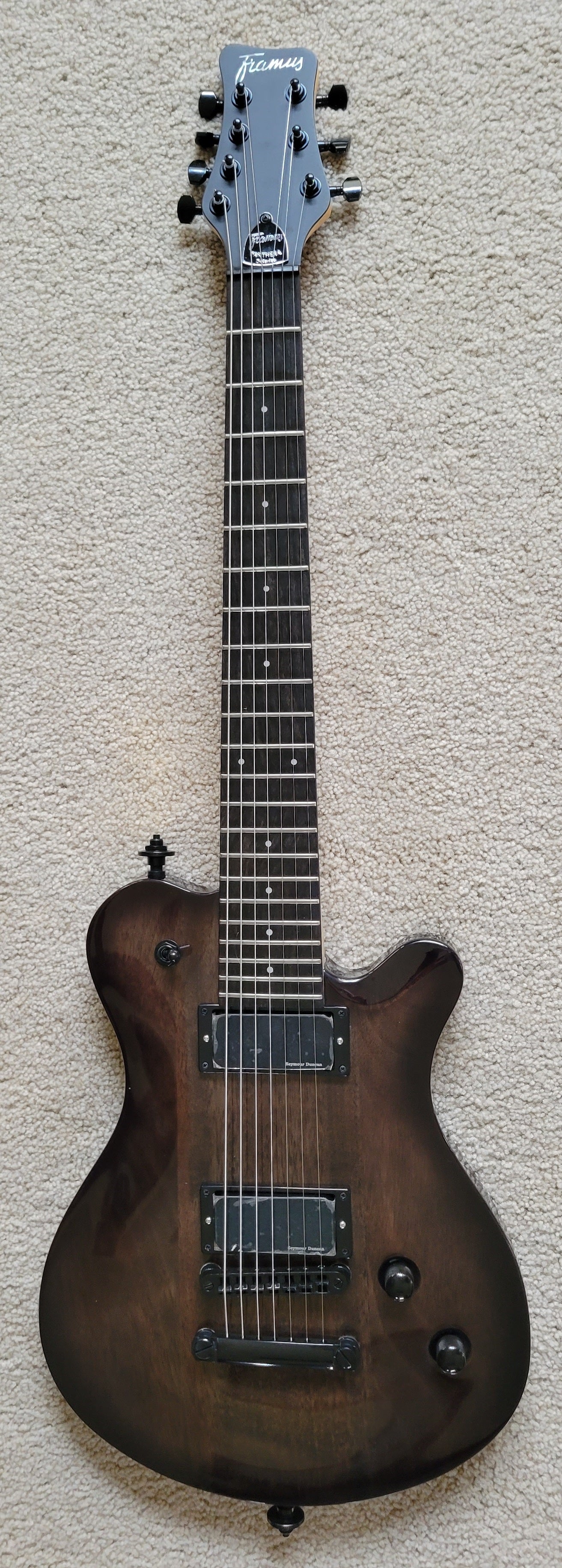 Framus D-Series Panthera Pro 7-String Electric Guitar, Nirvana Black Transparent High Polish, Gigbag