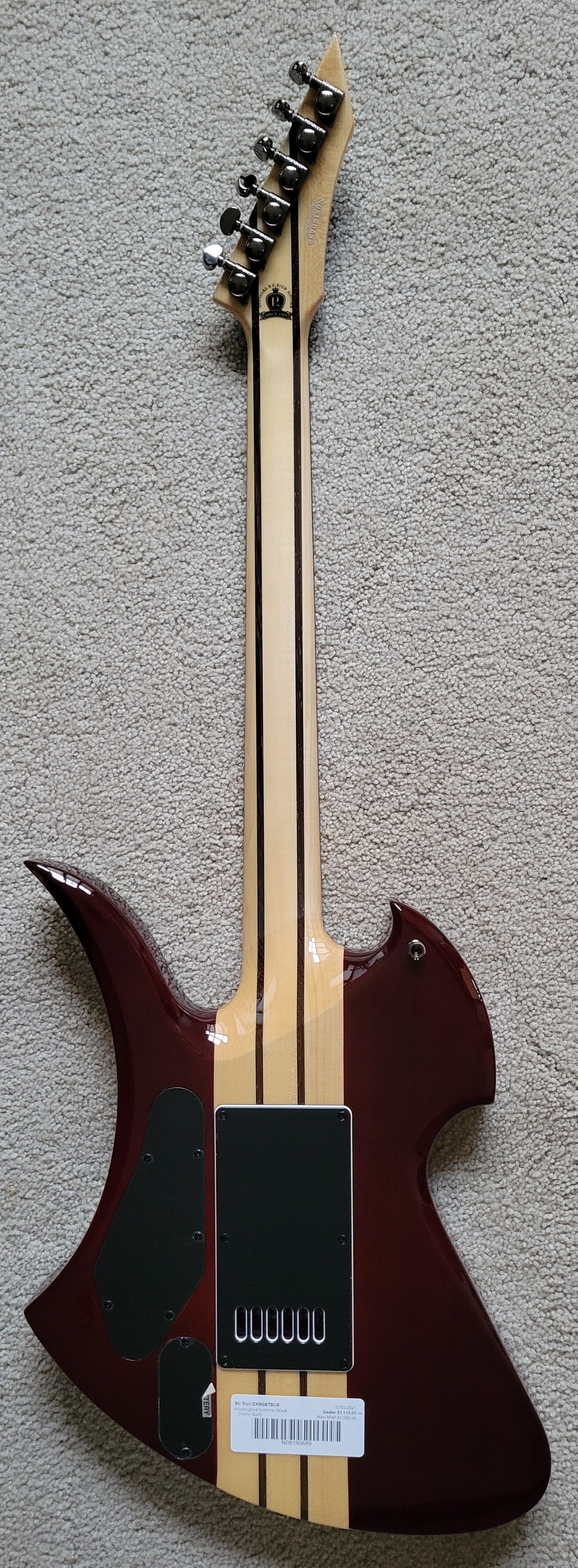 B.C. Rich Mockingbird Extreme Exotic Electric Guitar, Black Cherry Quilt, New Hard Shell Case