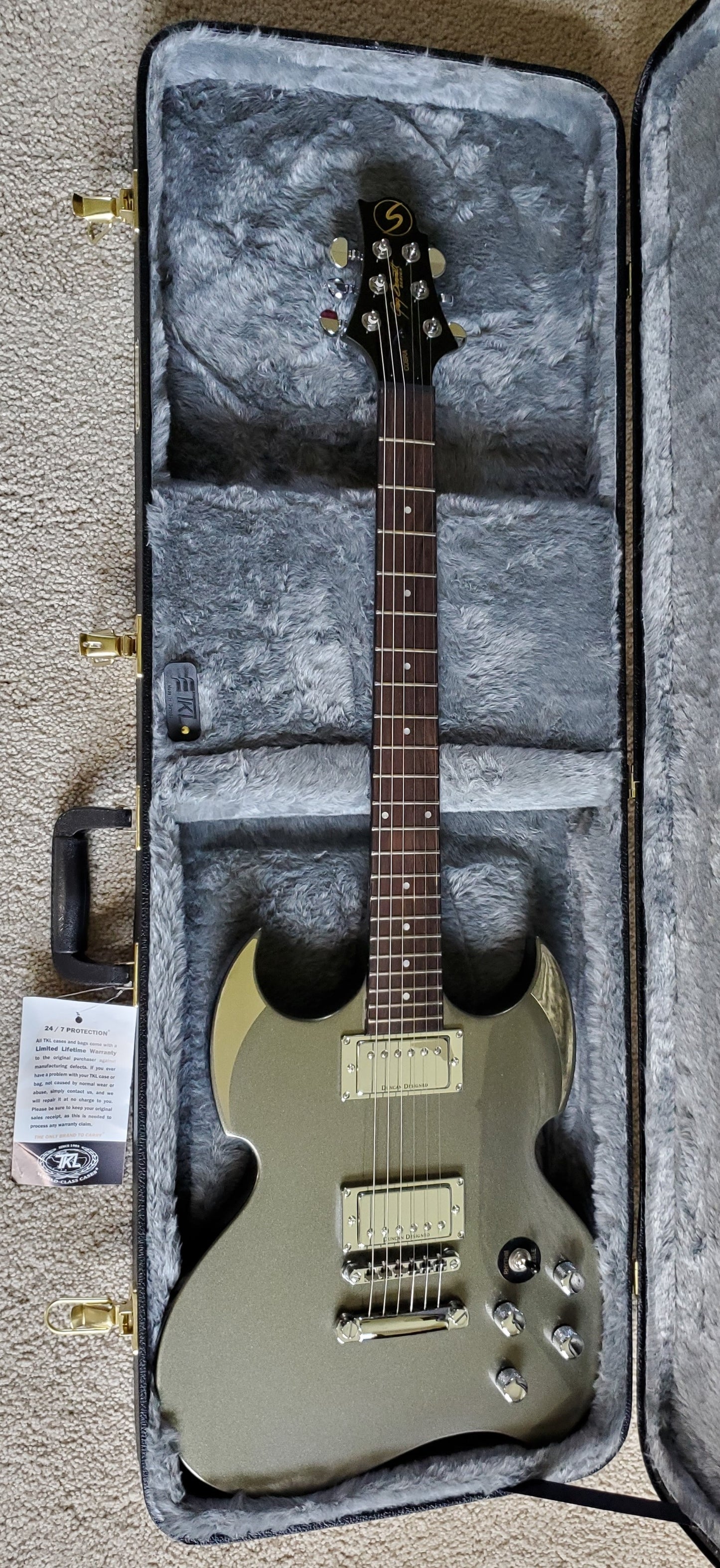 Samick Greg Bennett CA2 MS Metallic Silver Electric Guitar - New Hard Shell Case