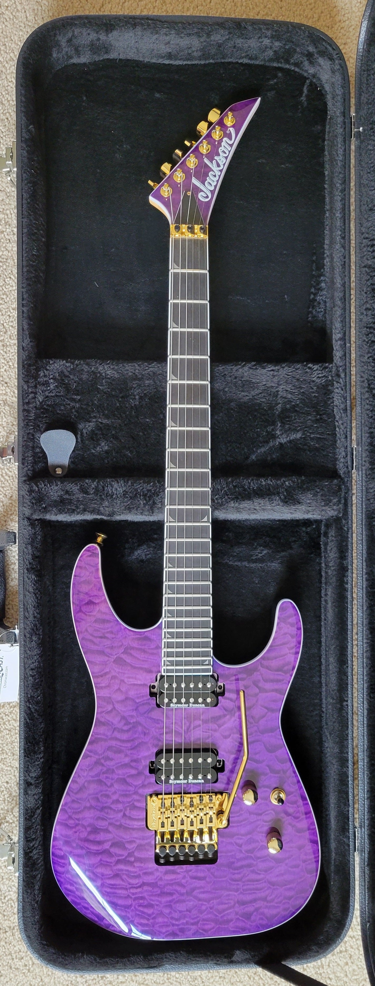 Jackson Pro Series Soloist SL2Q MAH Electric Guitar, Transparent Purple Burst, New Hard Shell Case