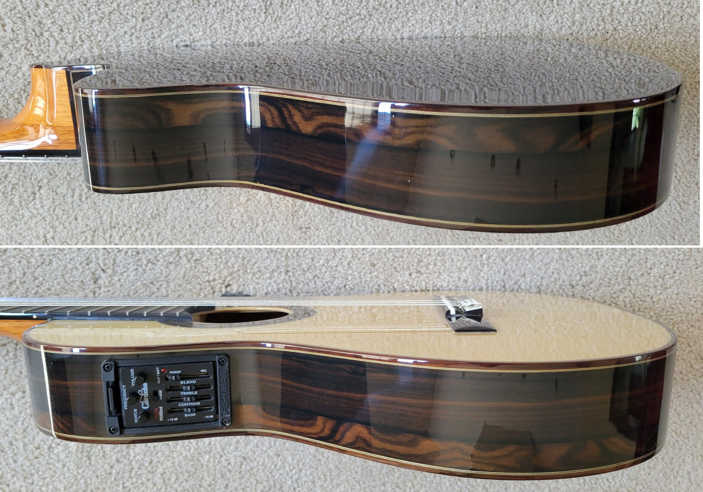 Cordoba 55FCE Negra Ziricote Classical Thinbody Acoustic Electric Guitar, New Hard Shell Case