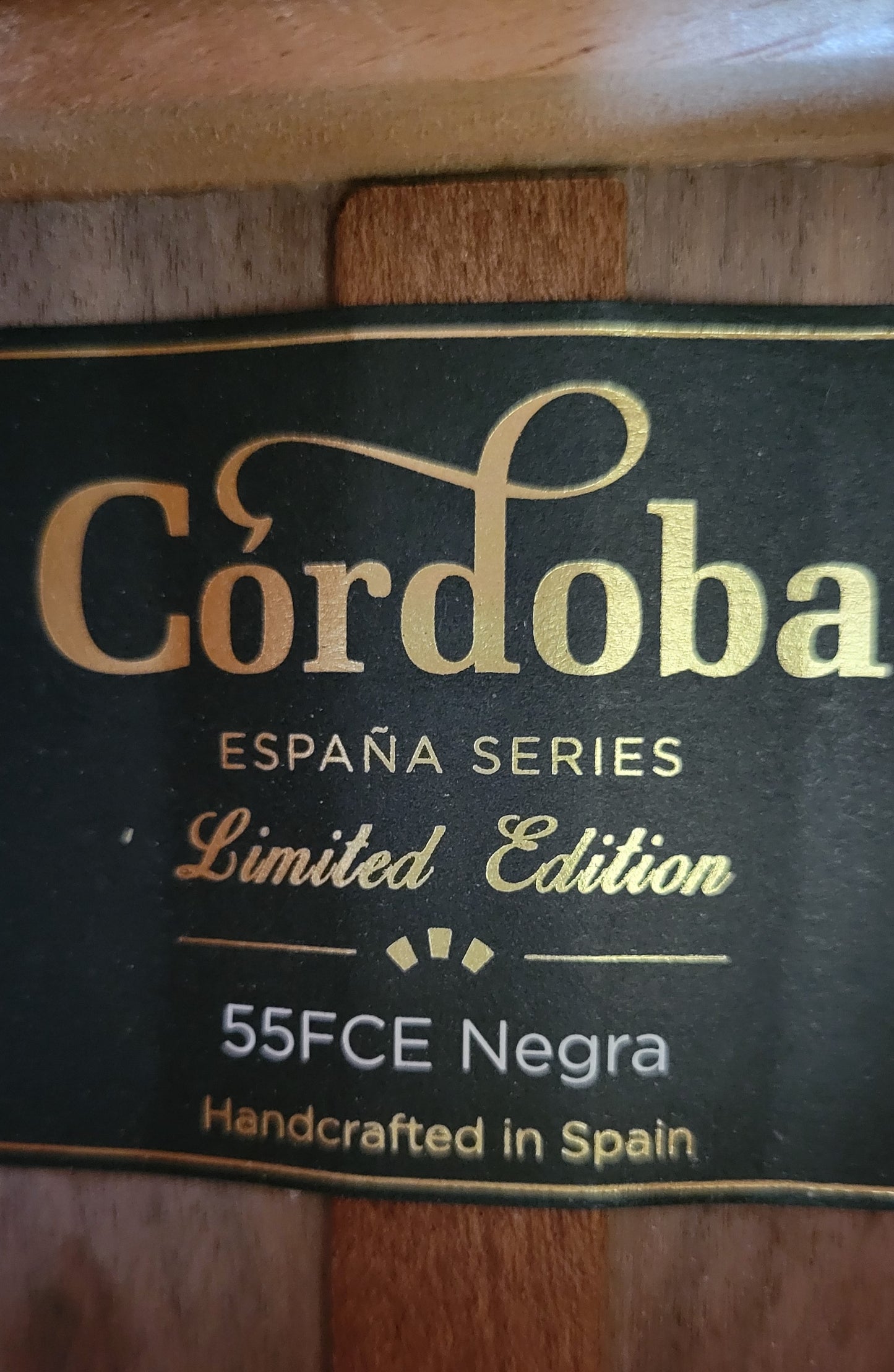 Cordoba 55FCE Negra Ziricote Classical Thinbody Acoustic Electric Guitar, New Hard Shell Case