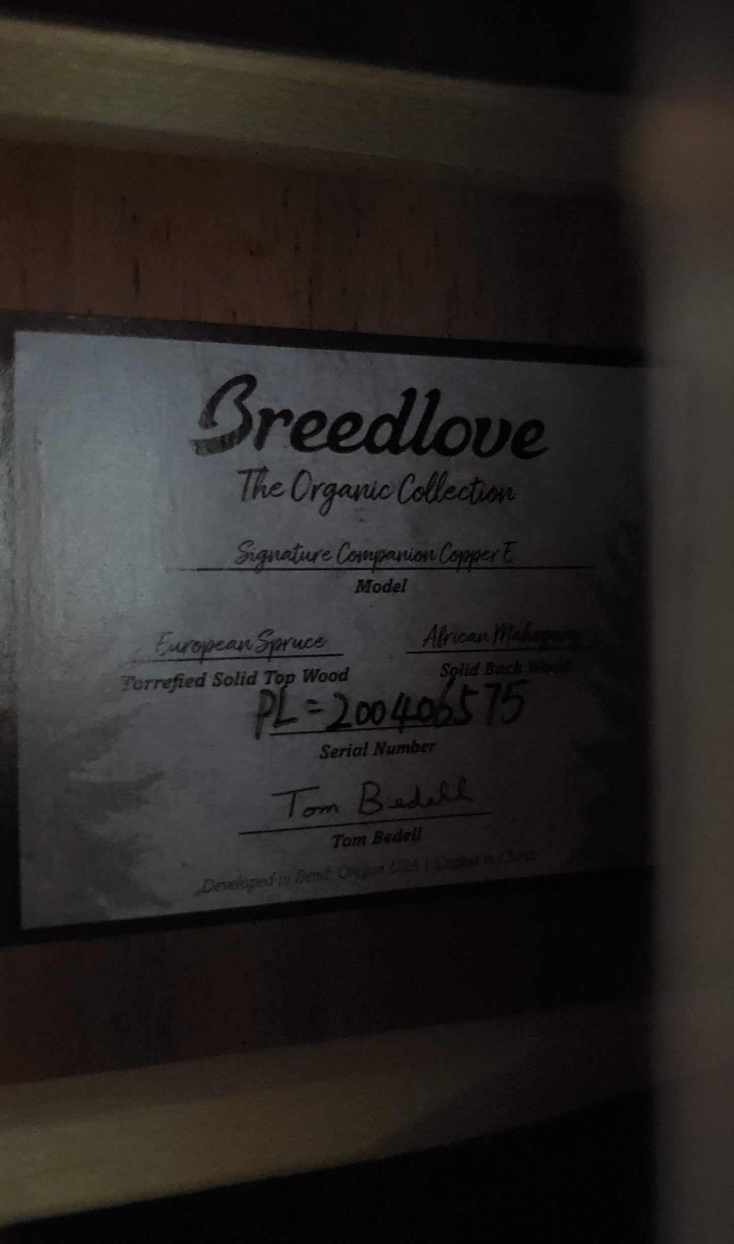 Breedlove Signature Companion Copper E Acoustic Electric Guitar, New Taylor Case