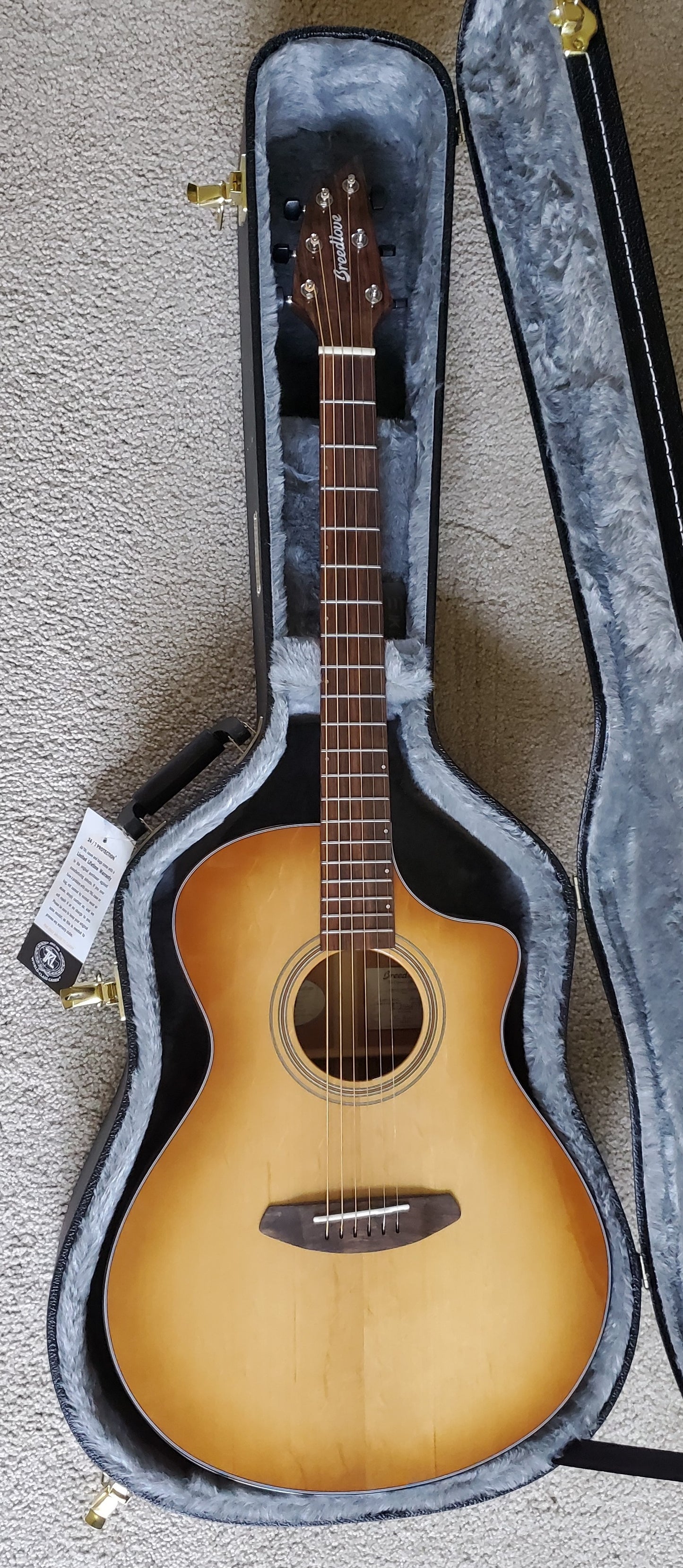 Breedlove Signature Concert Copper CE Acoustic Electric Guitar, New Hard Shell Case