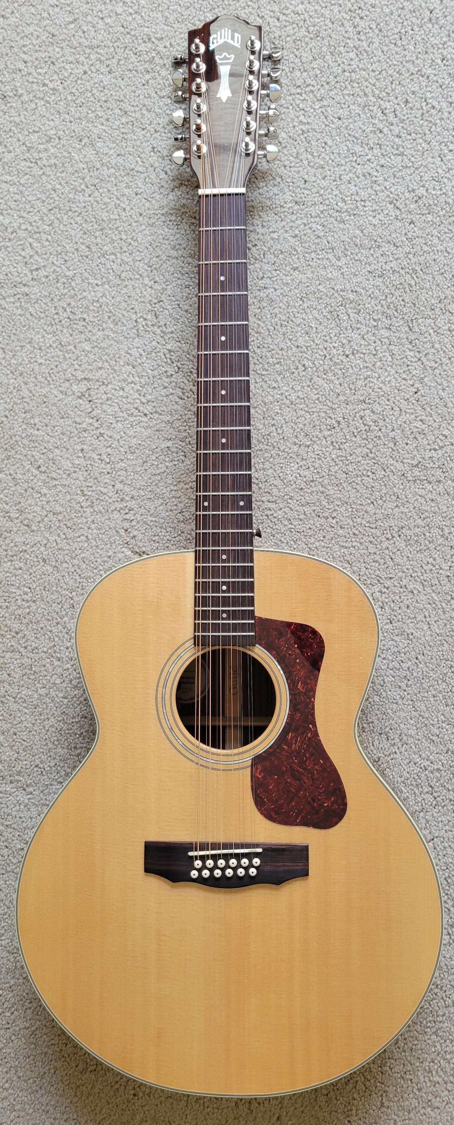 Guild F-1512E 12 String Acoustic Electric Guitar, Guild Rigid Case Included