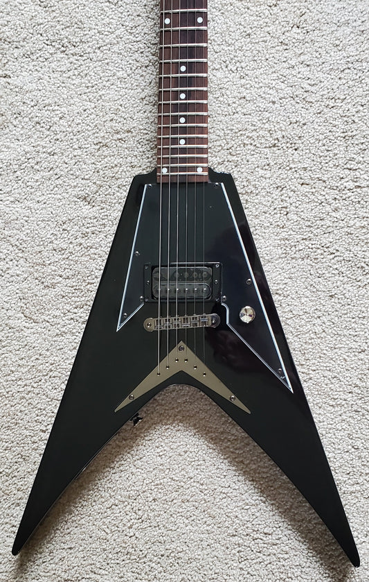 Samick SV10 Flying V Style Electric Guitar, Black Finish, New Gator Extreme Gig Bag