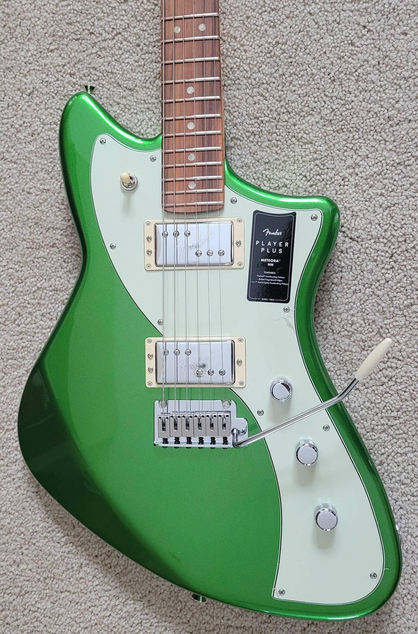 Fender Player Plus Meteora HH Electric Guitar, Cosmic Jade, New Gig Bag