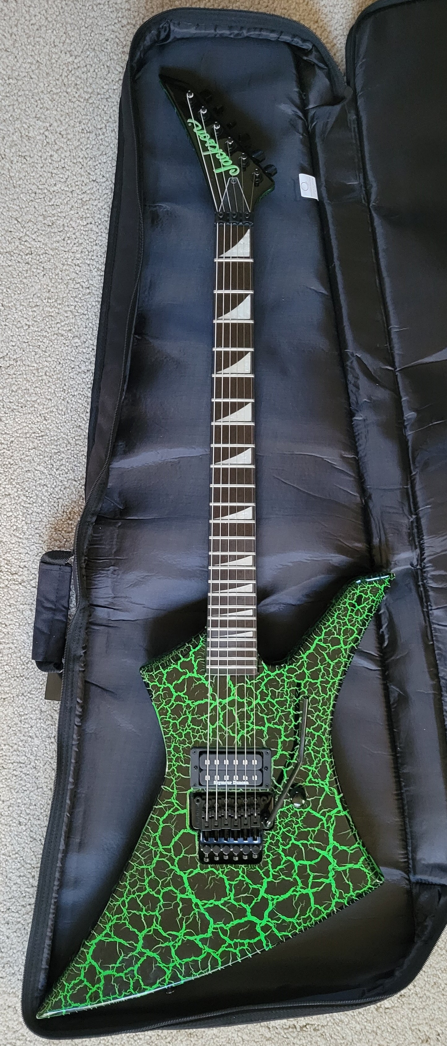 Jackson Pro Series Signature Brandon Ellis Kelly Electric Guitar, Green Crackle, Jackson Gig Bag