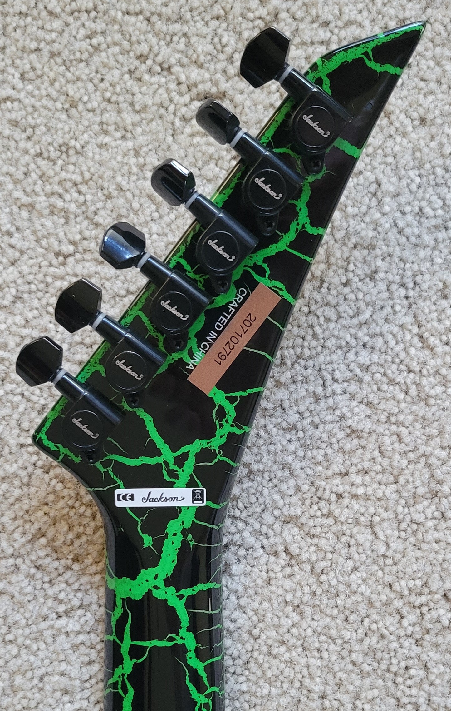 Jackson Pro Series Signature Brandon Ellis Kelly Electric Guitar, Green Crackle, Jackson Gig Bag