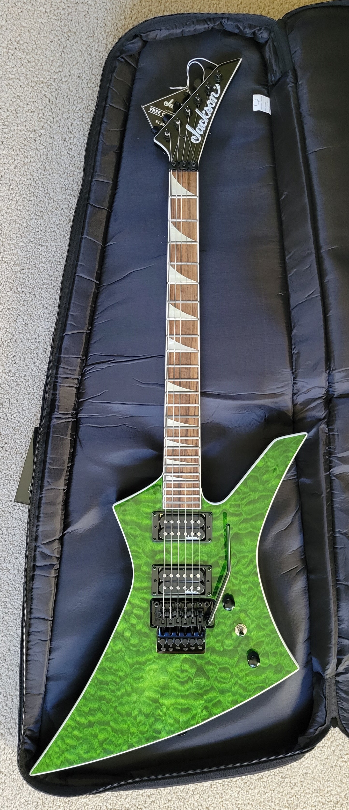 Jackson X Series Kelly KEXQ Electric Guitar, Transparent Green, New Jackson Gig Bag