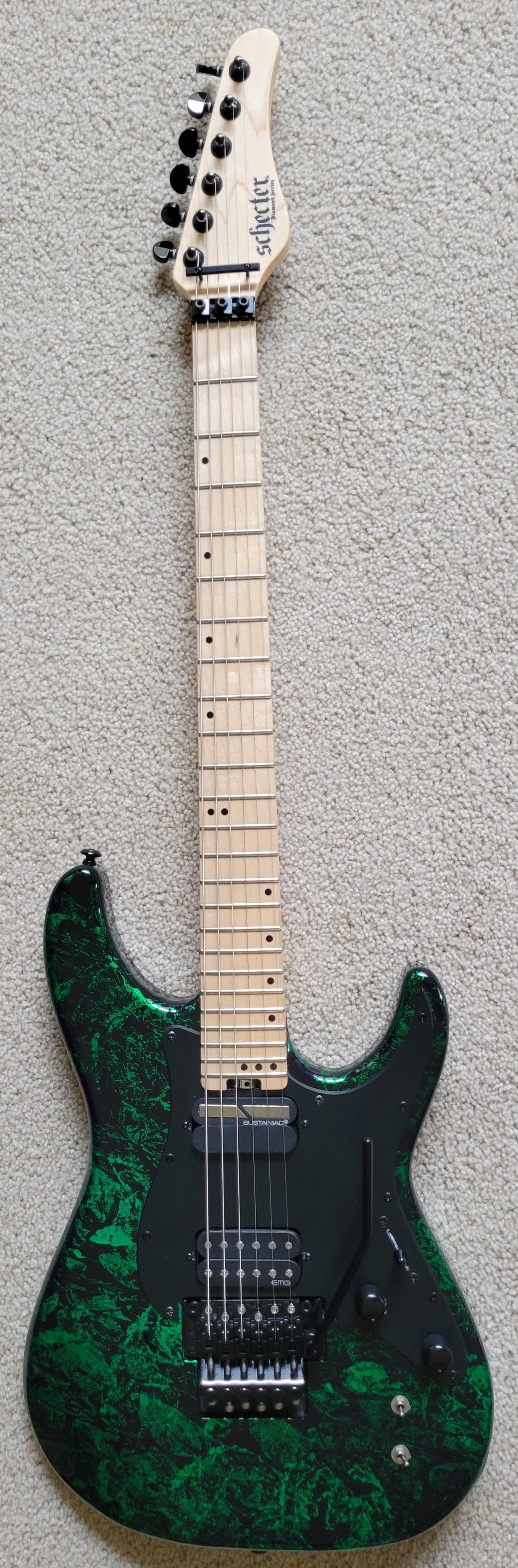 Schecter Sun Valley Super Shredder FR S, Floyd Rose, Green Reign, New Hard Shell Case