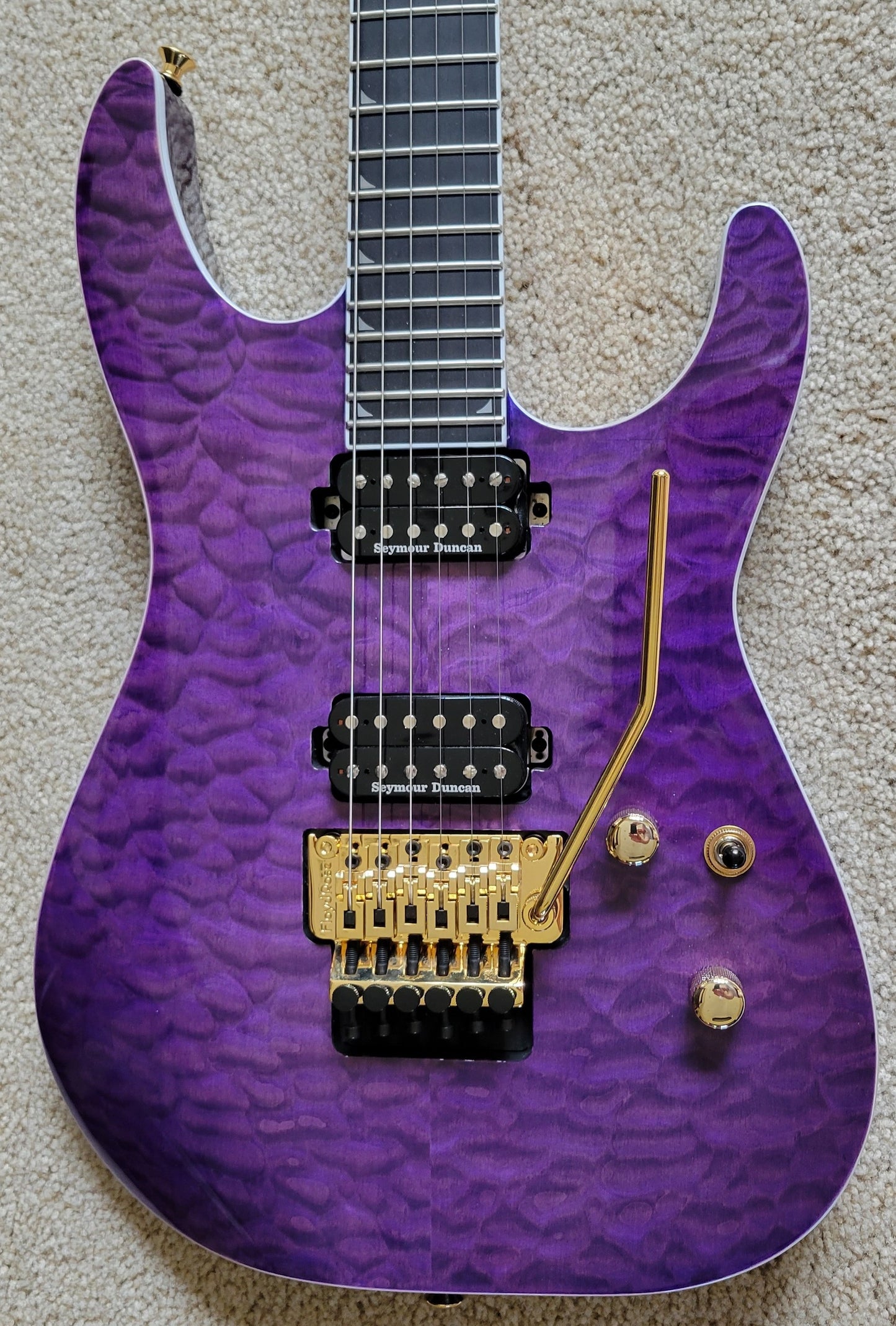 Jackson Pro Series Soloist SL2Q MAH Electric Guitar, Transparent Purple Burst, New Hard Shell Case