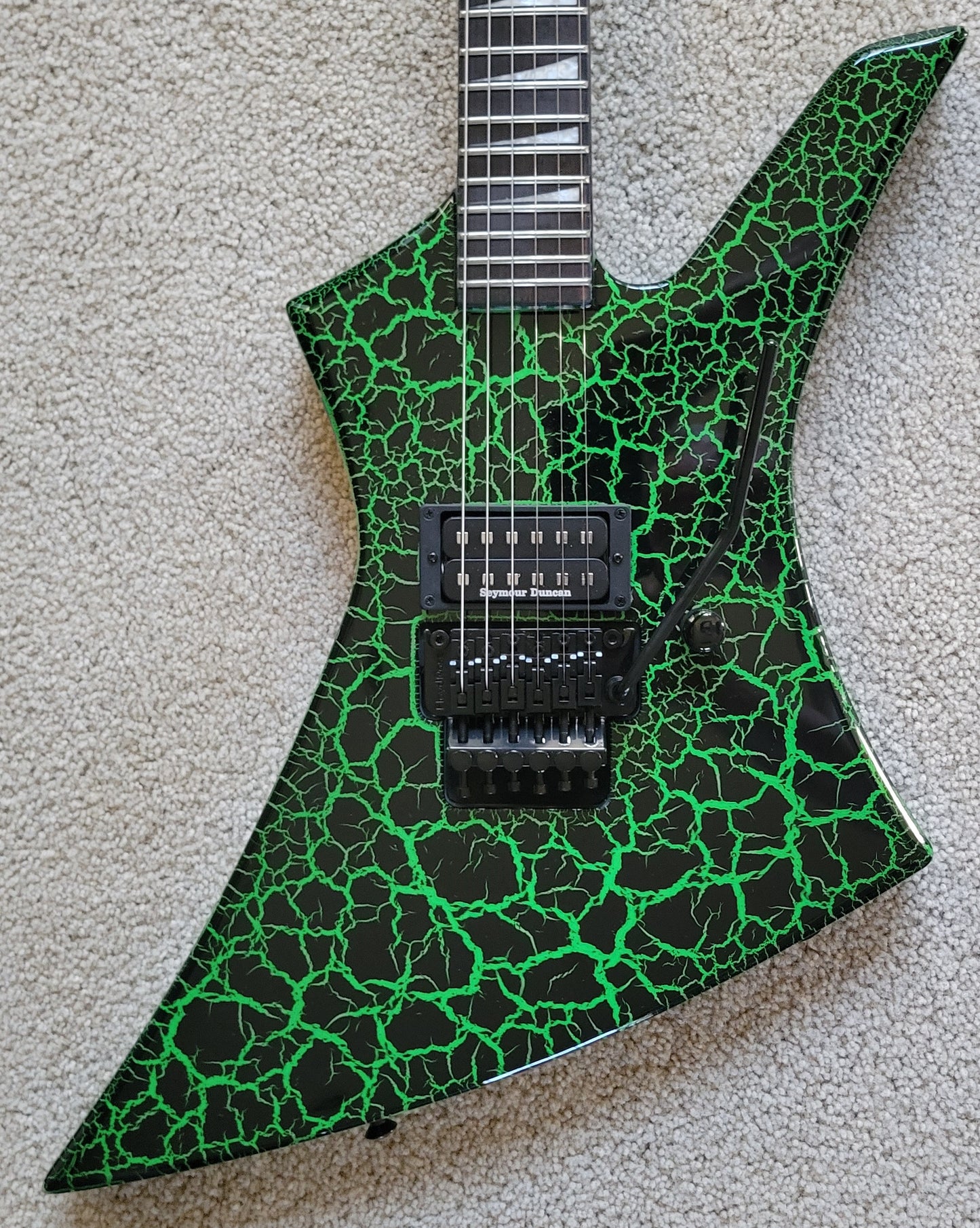 Jackson Pro Series Signature Brandon Ellis Kelly Electric Guitar, Green Crackle, Jackson Gig Bag