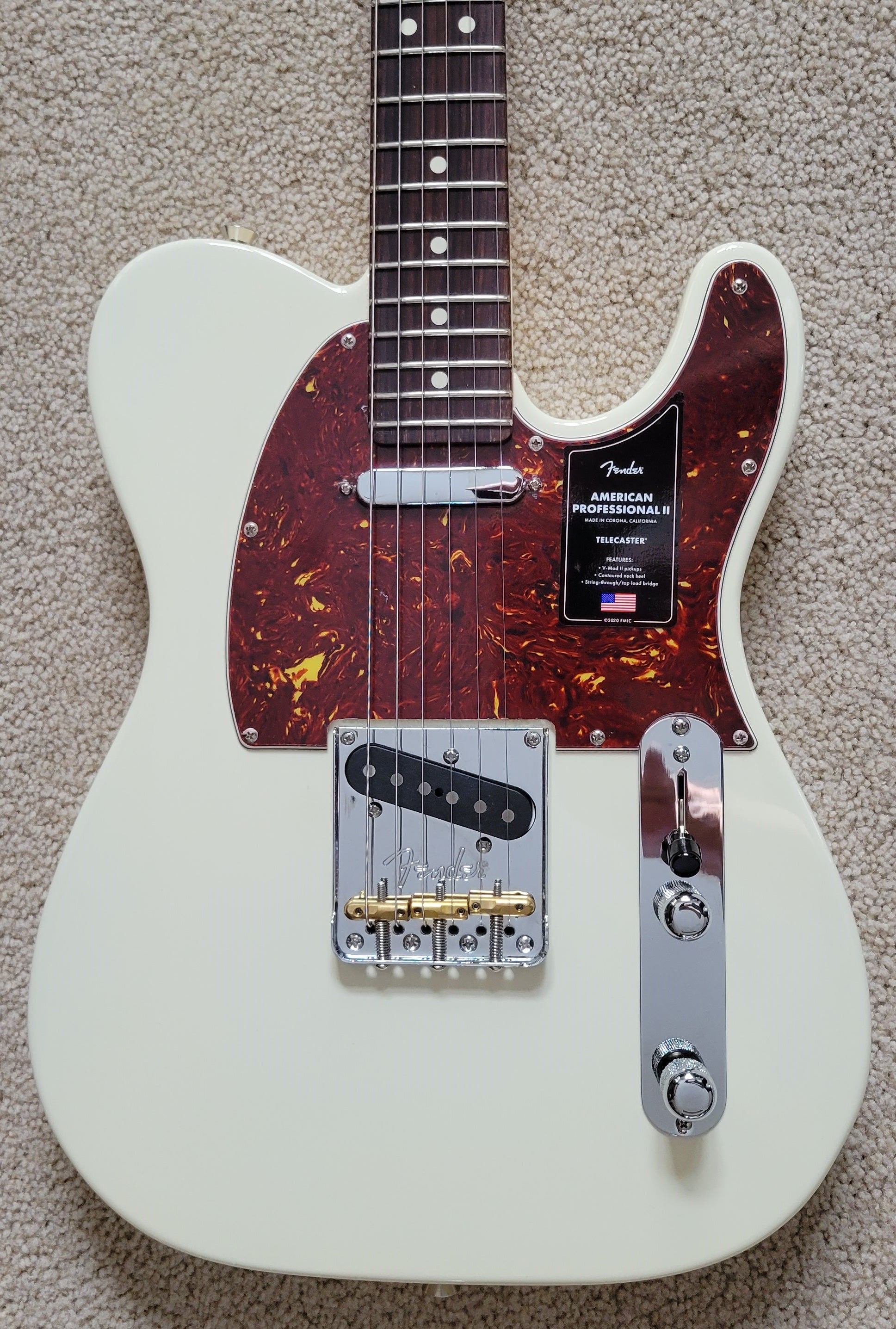 Fender American Professional II Telecaster Electric Guitar, Olympic Wh