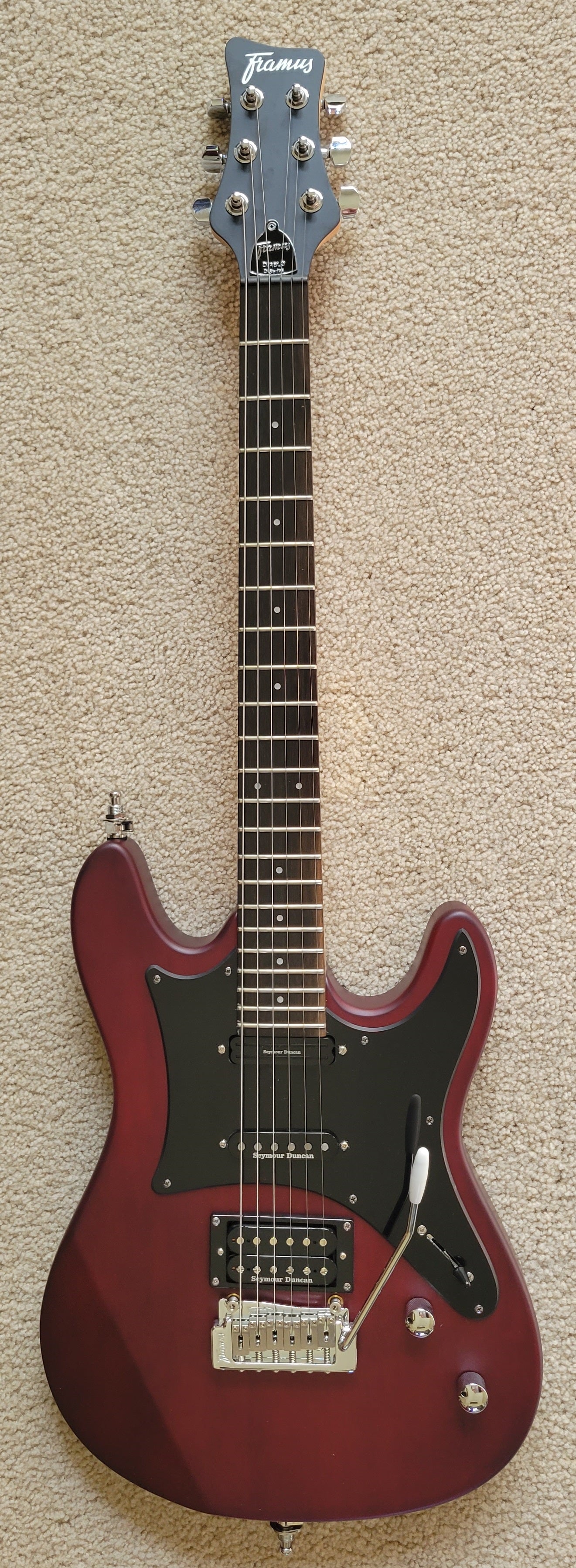 Framus D-Series Diablo Pro Burgundy Red Transparent Satin Electric Guitar, New Gig Bag
