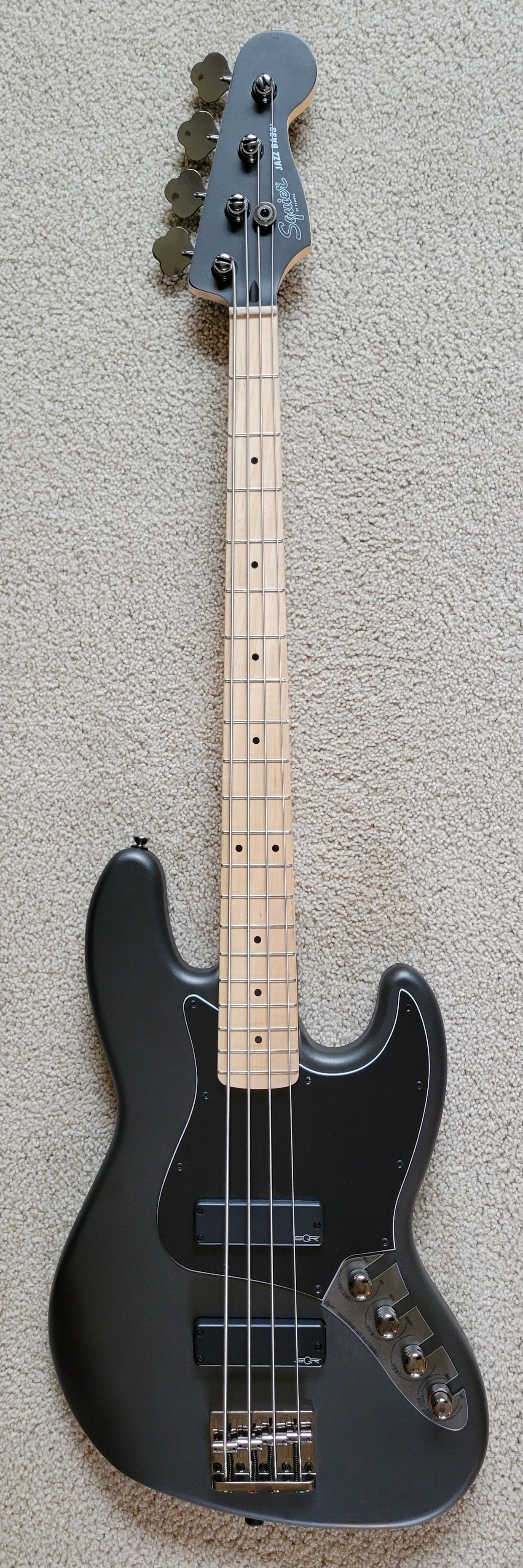 Fender Squier FSR Contemporary Active Jazz Bass Guitar HH, Satin Graphite Metallic Finish