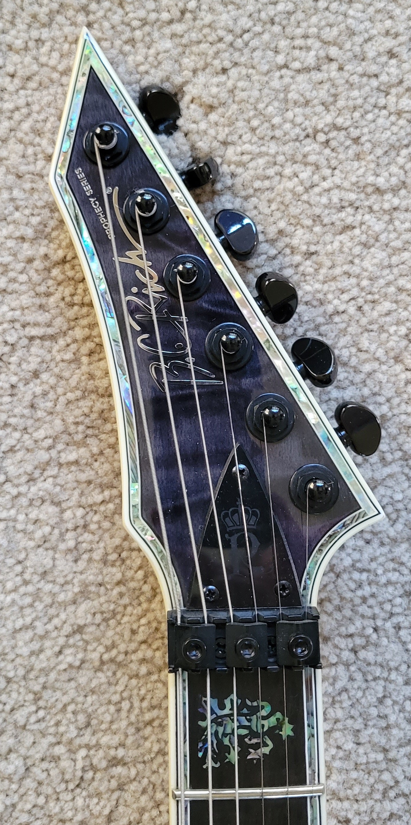 B.C. Rich Shredzilla Prophecy Exotic Archtop Electric Guitar, Floyd Rose, Trans Black