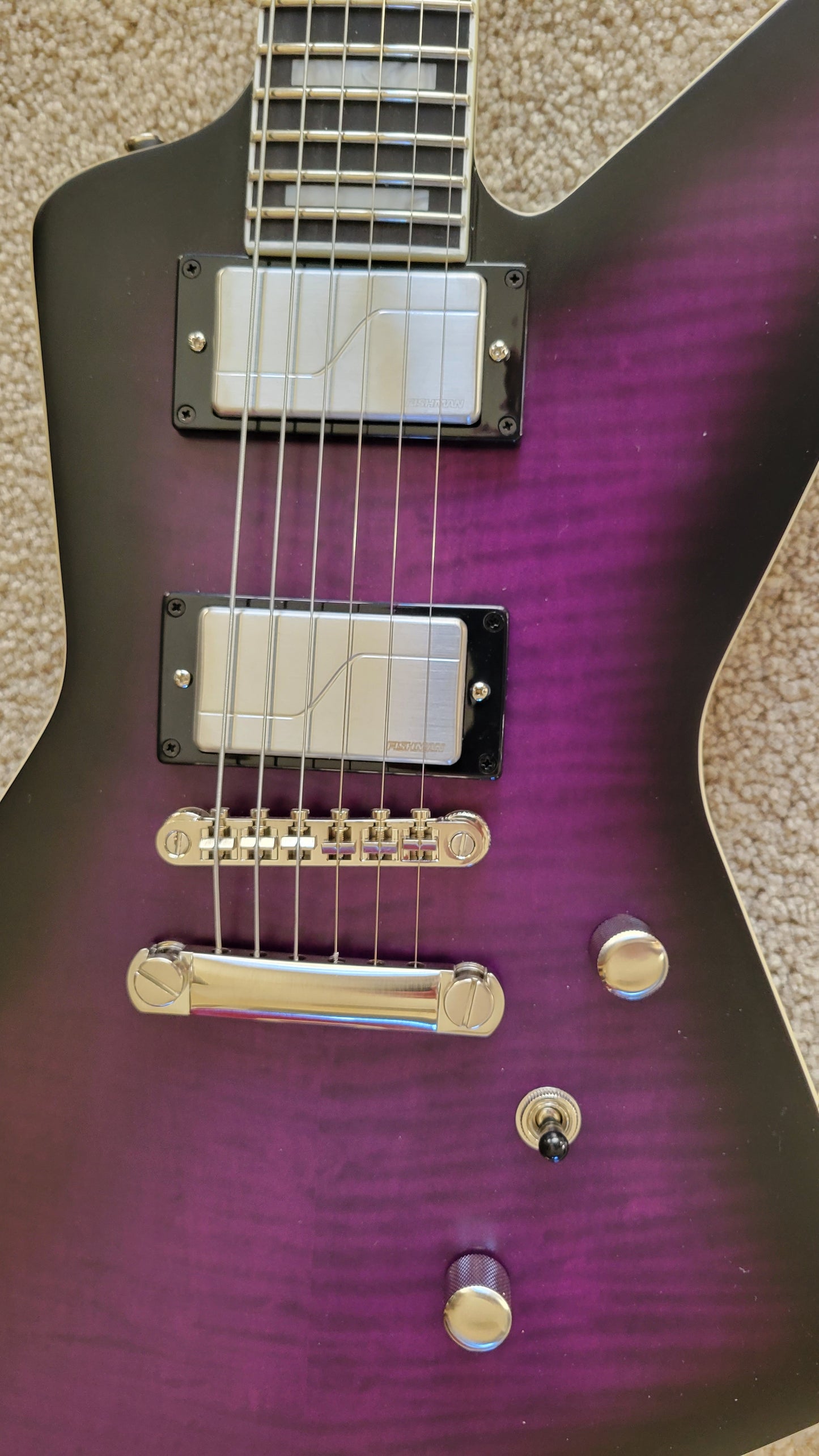 Epiphone Prophecy Extura Electric Guitar, Purple Tiger Aged Gloss, Padded Extreme Gig Bag