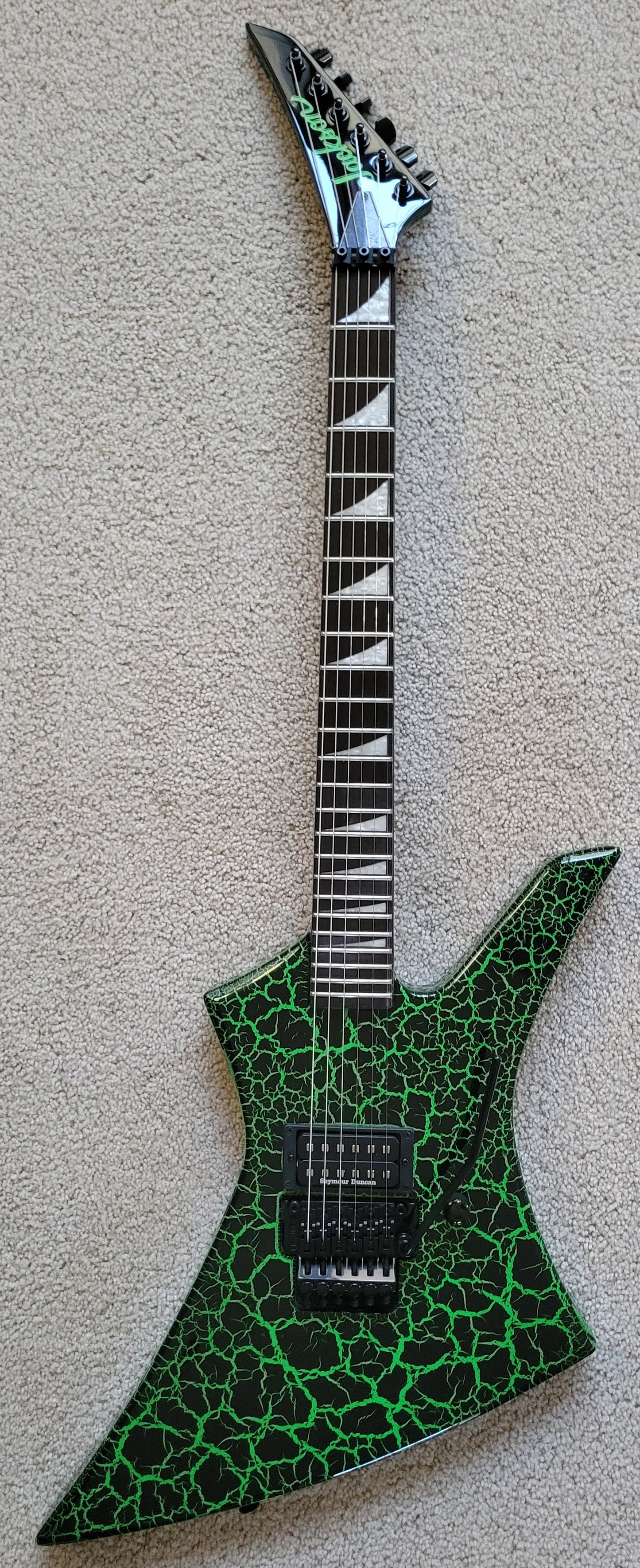 Jackson Pro Series Signature Brandon Ellis Kelly Electric Guitar, Green Crackle, Jackson Gig Bag