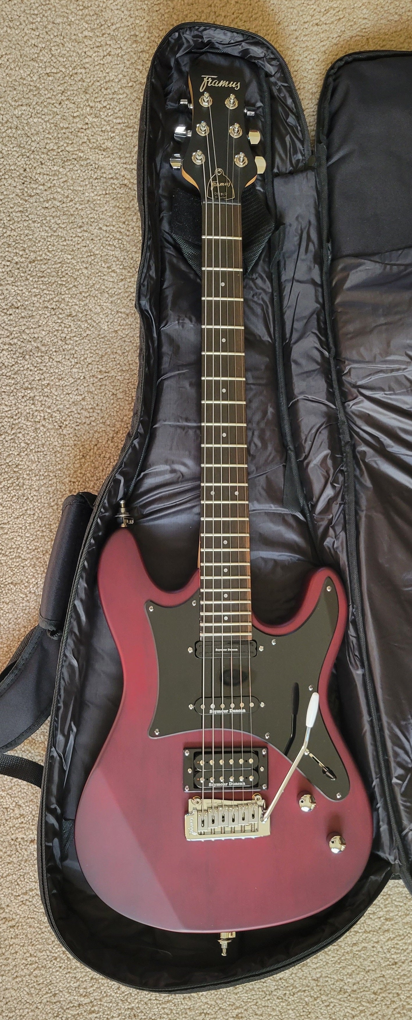 Framus D-Series Diablo Pro Burgundy Red Transparent Satin Electric Guitar, New Gig Bag