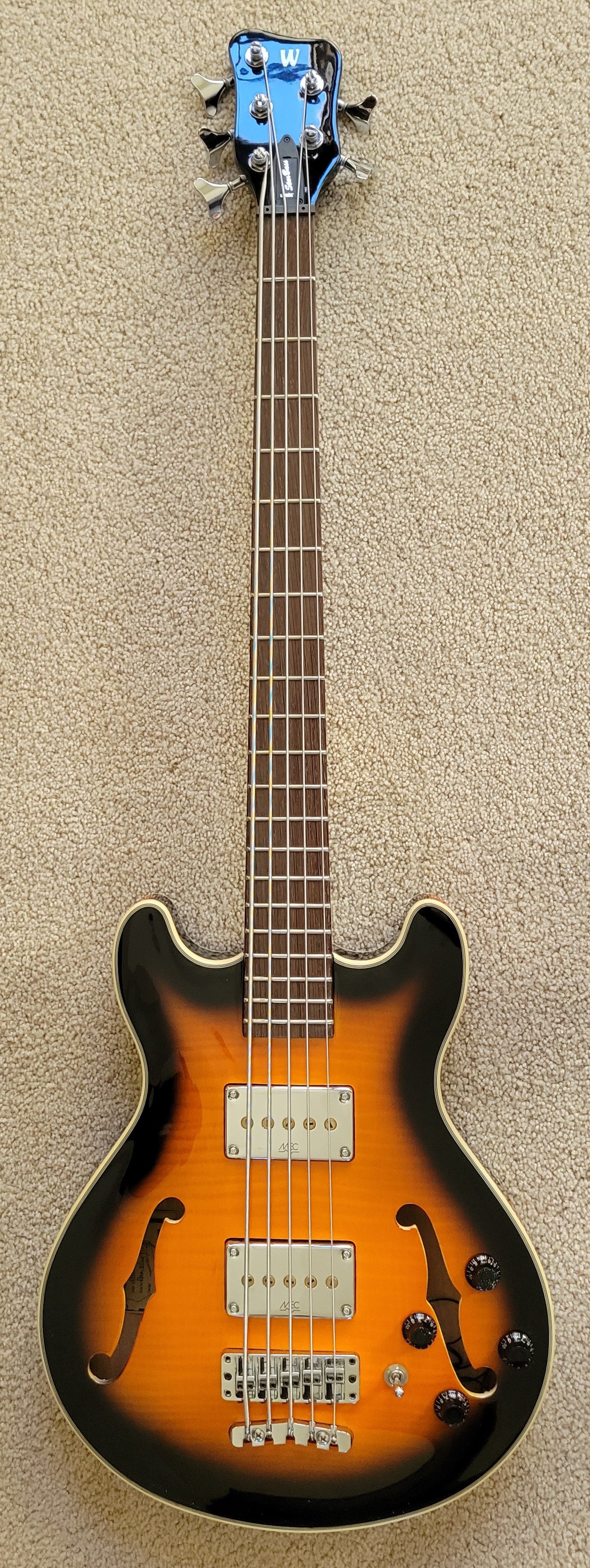 Warwick RockBass Star Bass 5 String Guitar, Vintage Sunburst, New Gig Bag